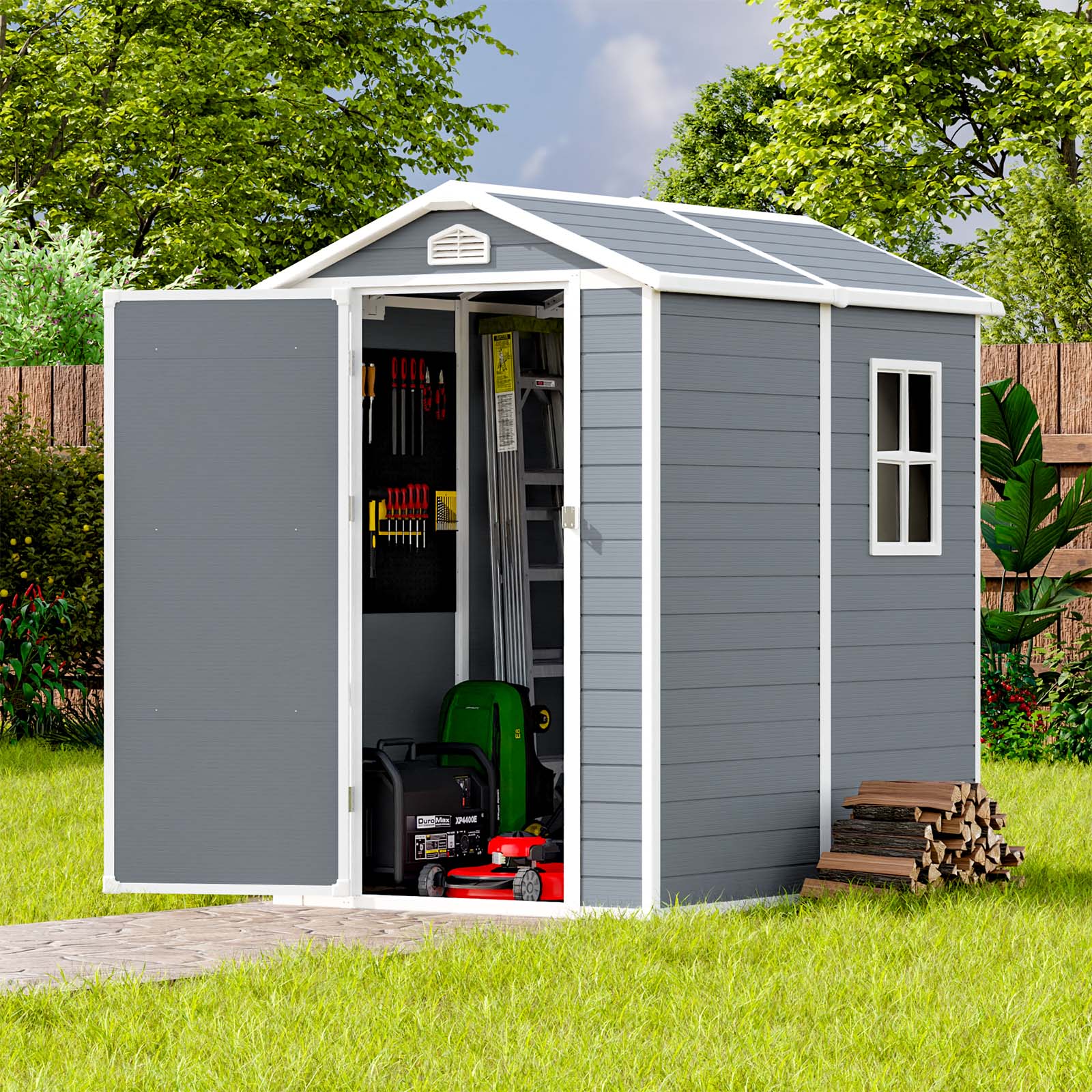 Patiowell WES-0381A-L4 Vinyl-Resin-Storage-Buildings - View #4