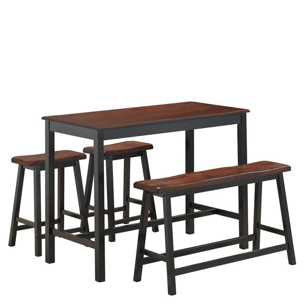 WELLFOR HW-HLY-58977CF Coffee Rustic Dining Room Set with Rectangular Table (Seats 4)