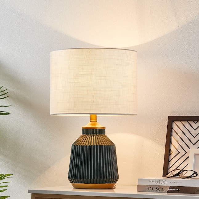 Table Lamp With Fabric Shade, Hunter Green Table Lamps