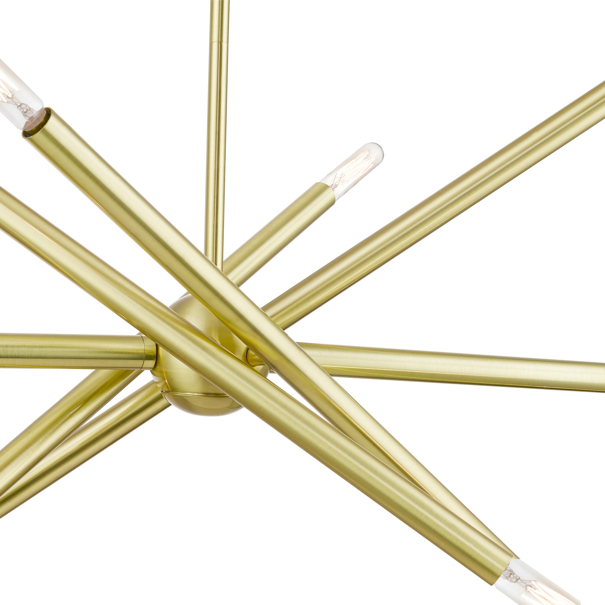 Soho Satin Brass 10-Light Sputnik Linear Chandelier