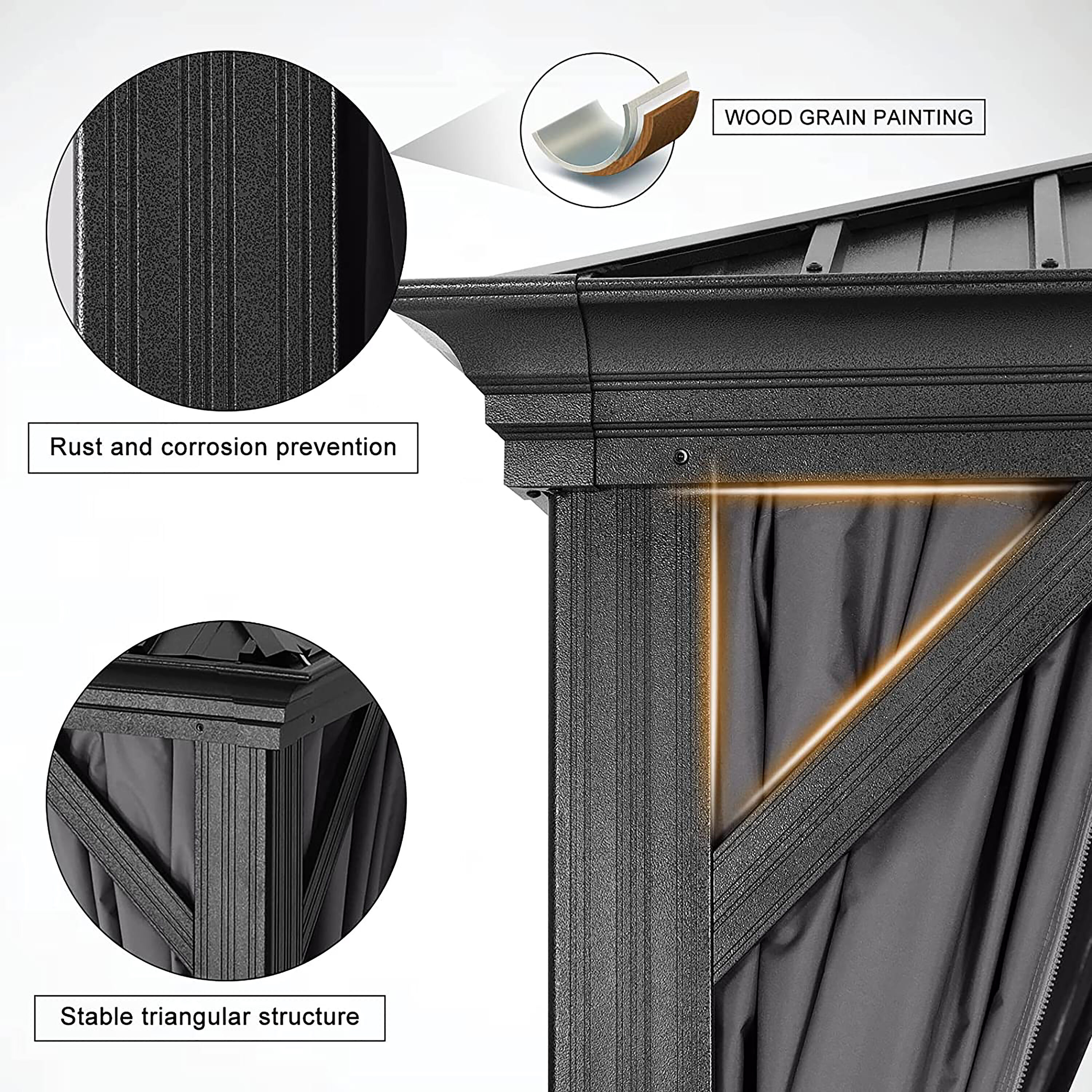 ABCCANOPY DR1212-GY Wood-Resin-Gazebos - View #3
