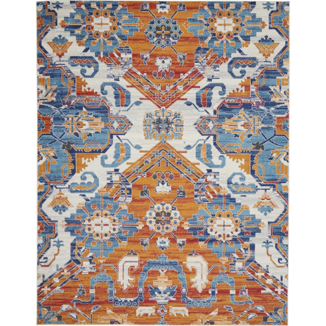 HomeRoots 4000385637 8 x 10 (ft) Polypropylene Multicolor Rectangular Indoor Floral Area rug