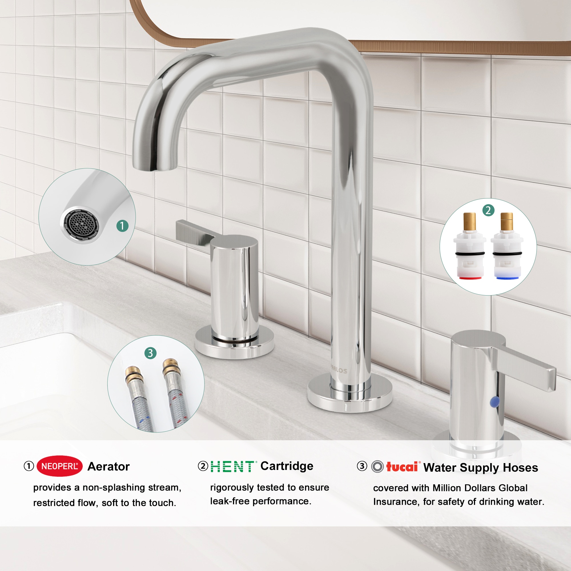 Electra Polished Chrome Widespread 2-Handle Bathroom Faucet