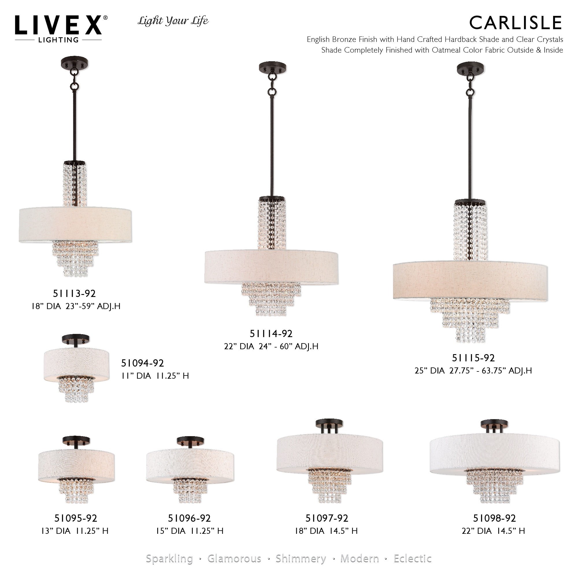 Carlisle English Bronze 5-Light Indoor/Outdoor Semi-Flush Drum
