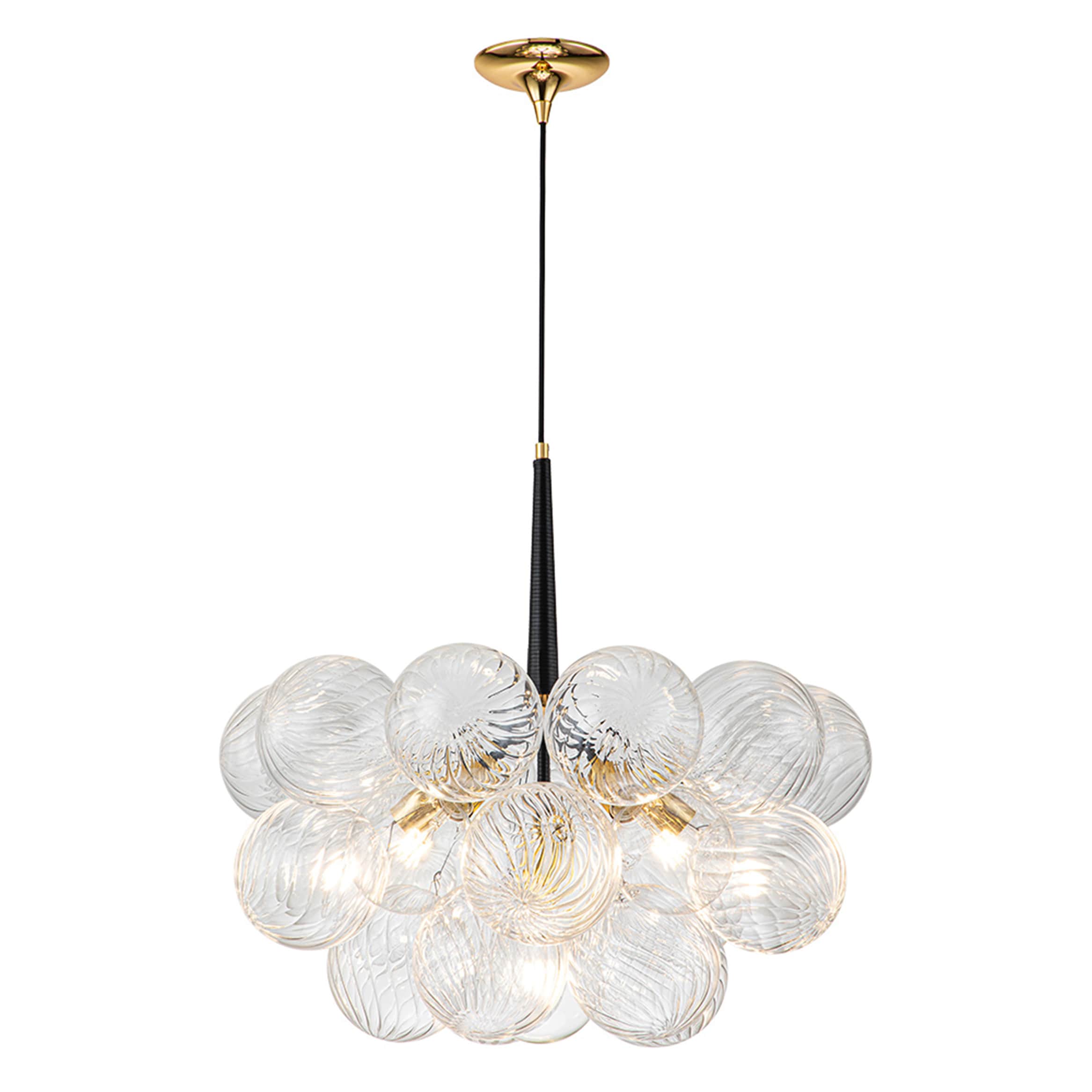 HUOKU PD1051141 Neuvy 6 -Light Satin Gold Transitional For Use in Bedrooms, Dining Rooms, Foyers, Kitchens, Living Rooms Chandelier