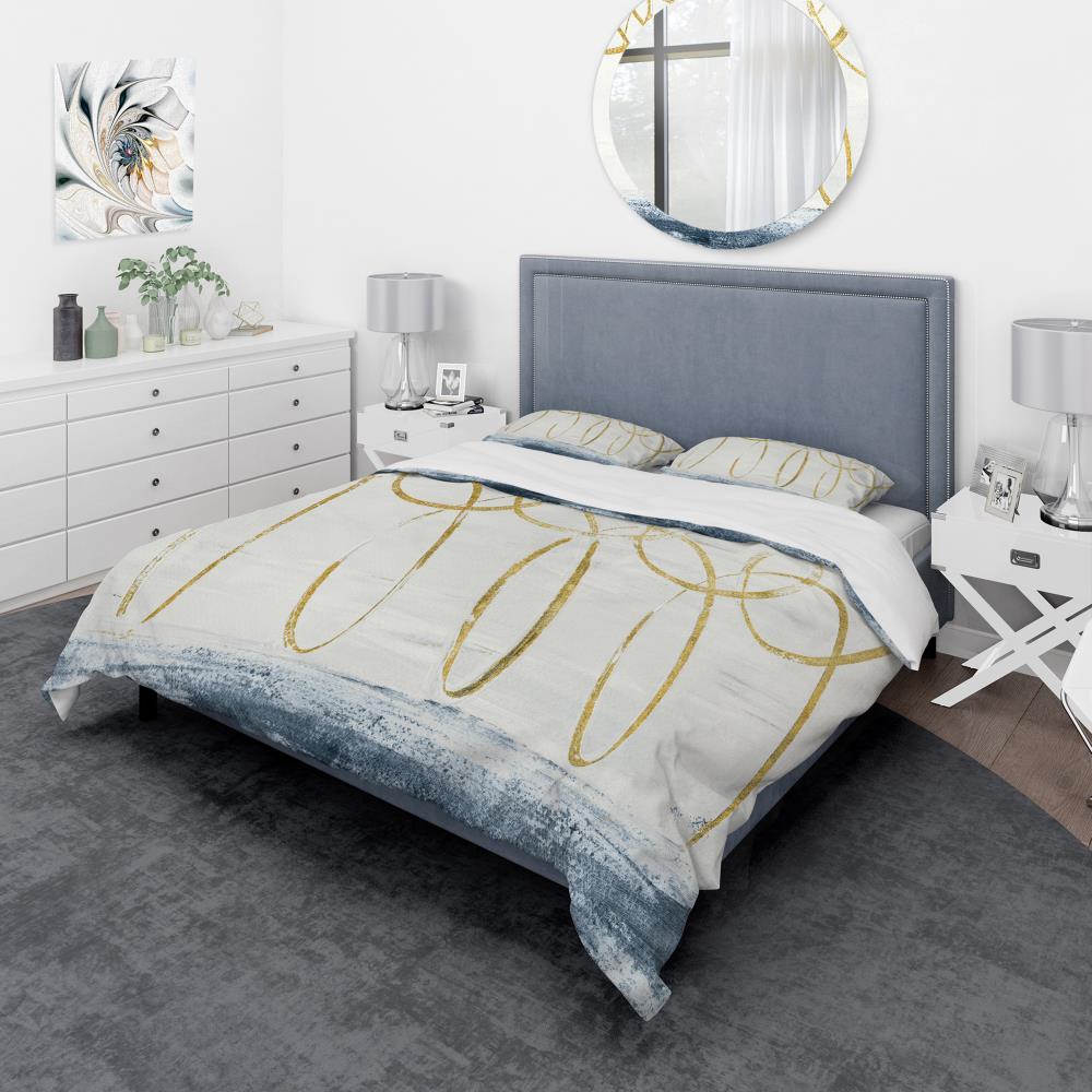 Designart BED30062-T 3 -Piece Gold Twin Duvet cover Set