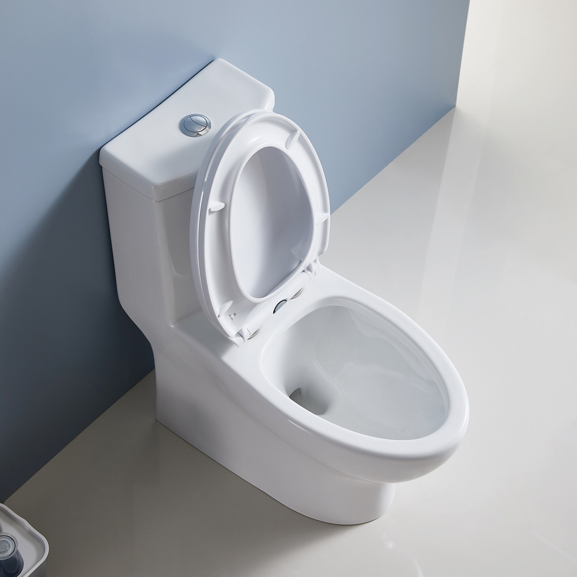Rang defekt Byblomst Clihome White Dual Flush Elongated Standard Height Smart WaterSense Soft  Close Toilet 1.6-GPF in the Toilets department at Lowes.com