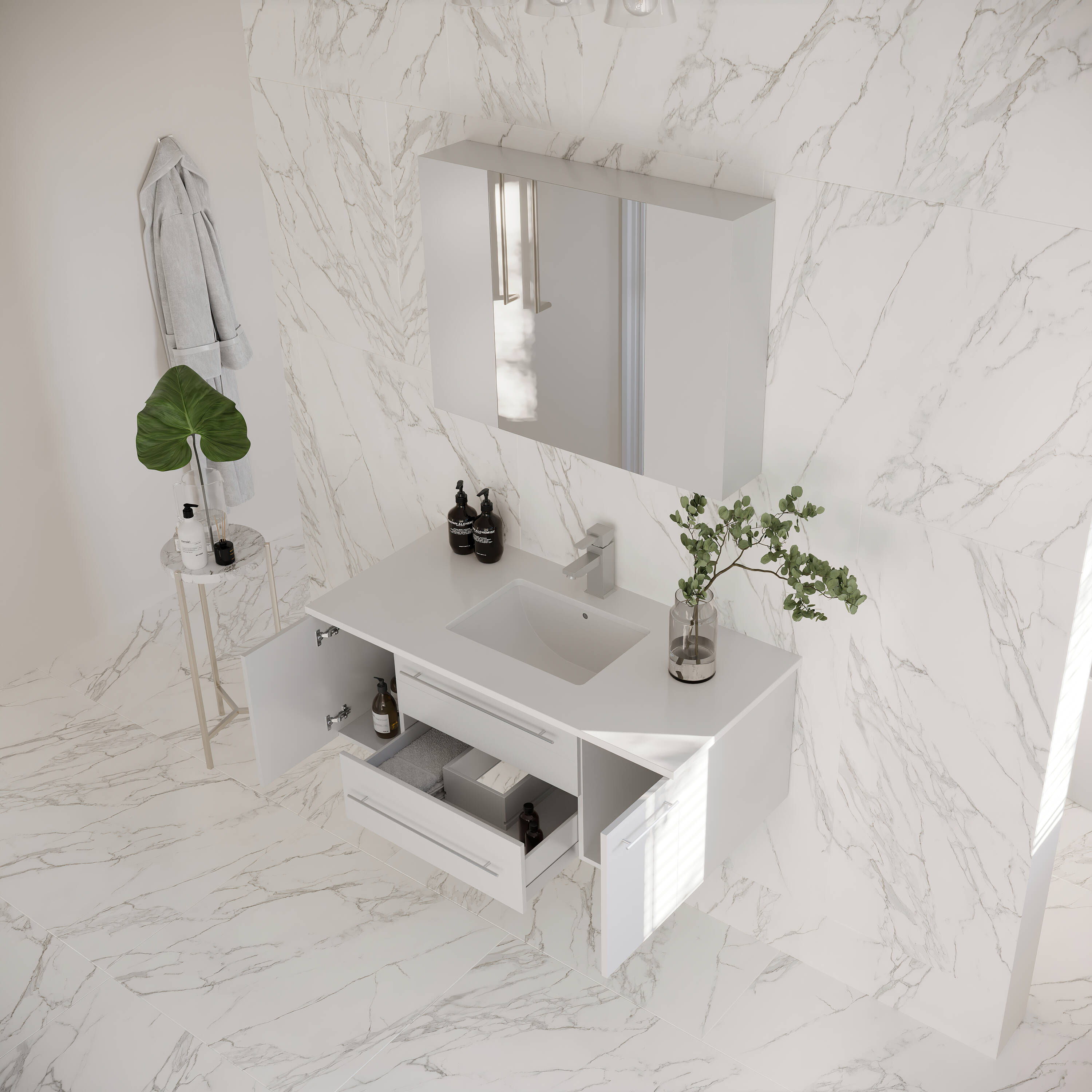 Fresca FVN6142WH-UNS Bath-Vanity-Combo - View #3