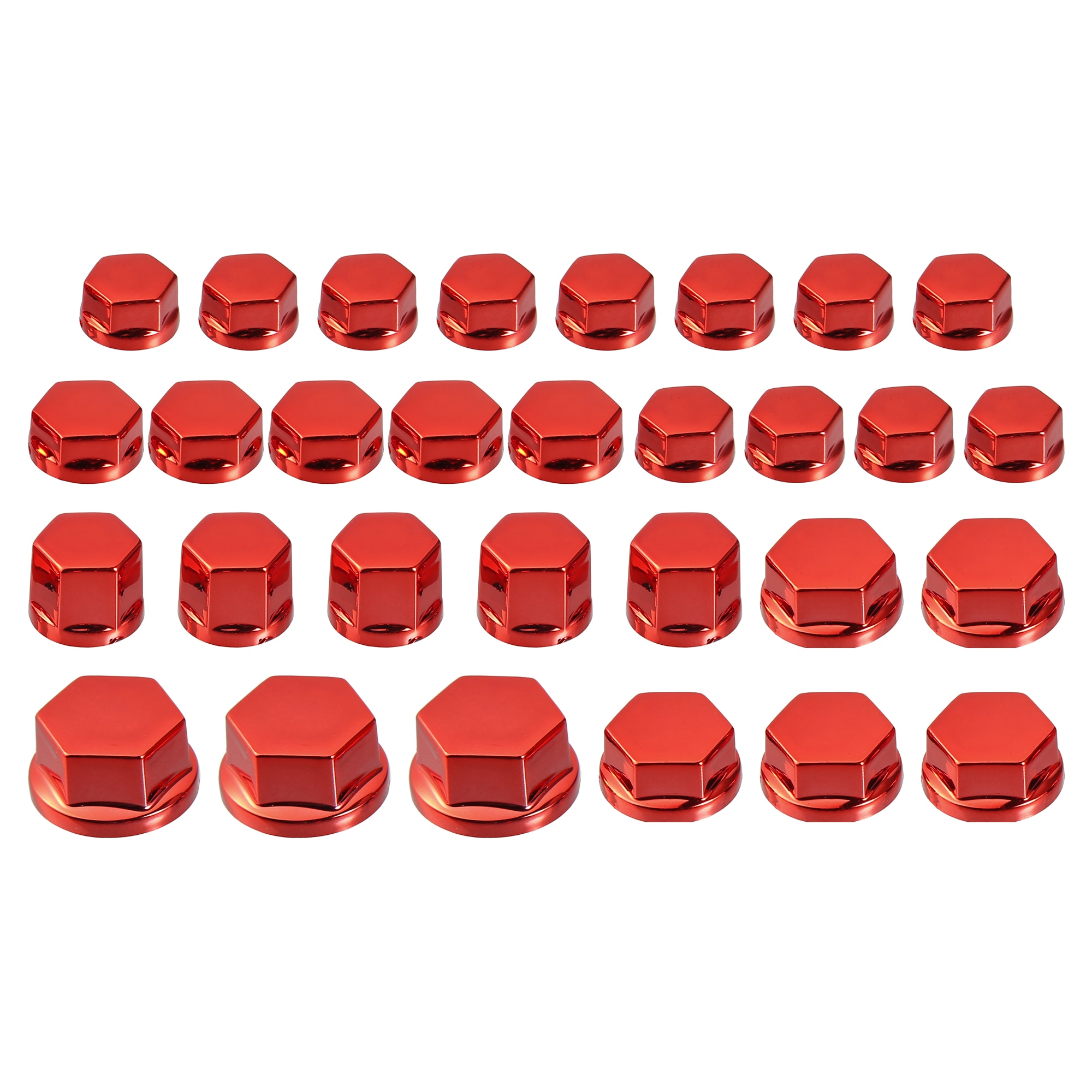 Unique Bargains 30pcs Motorcycle Nut Motorbike Screw Cover 5 Sizes Decoration Ornamental Mouldingsscrew Cap for Kawasaki for Honda for Harley Red #S26012101UX1849