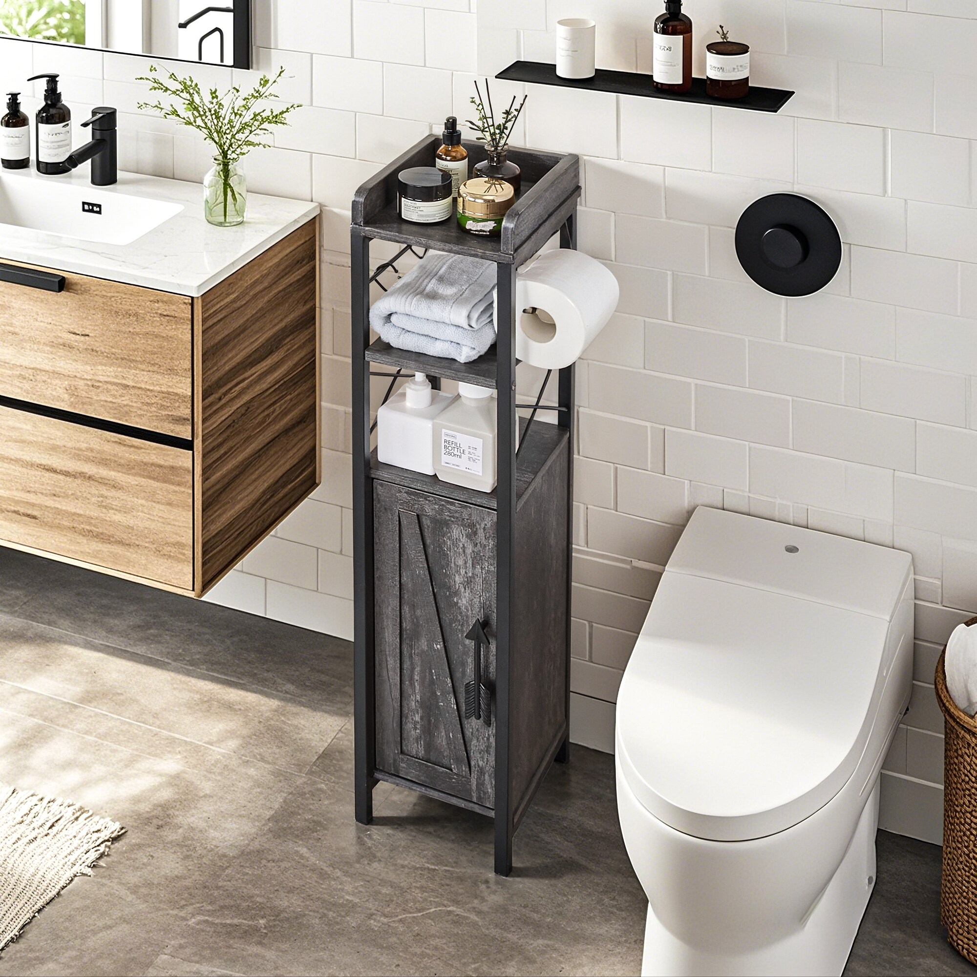 Vecelo LOE-BC01-CGY Linen-Cabinets - View #5