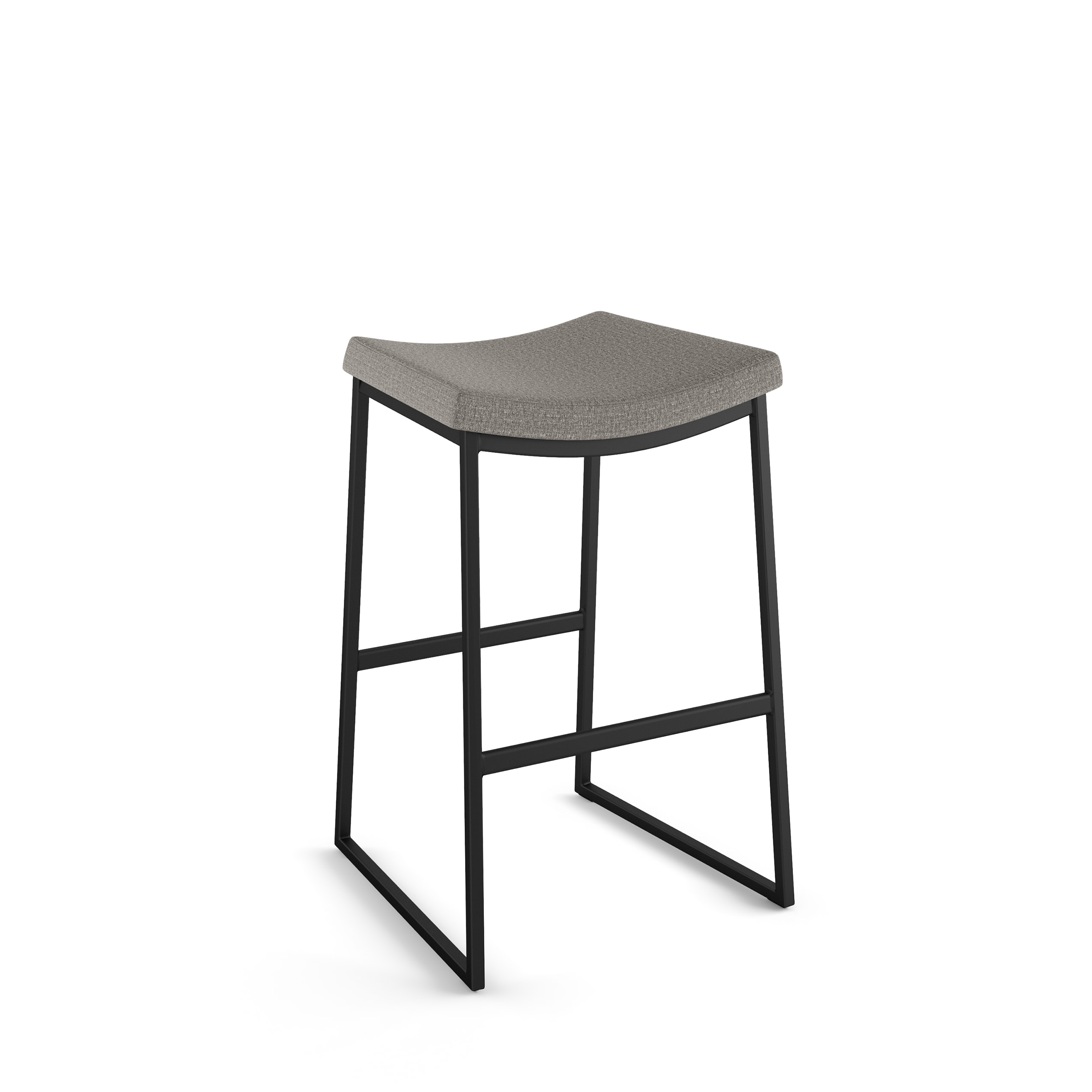 Amisco 44531-30WE/1B25KZF4 David Silver Grey Polyester / Black Metal 30.25-in H Bar height (28-in to 33-in) Bucket Seat Upholstered Metal Bar Stool