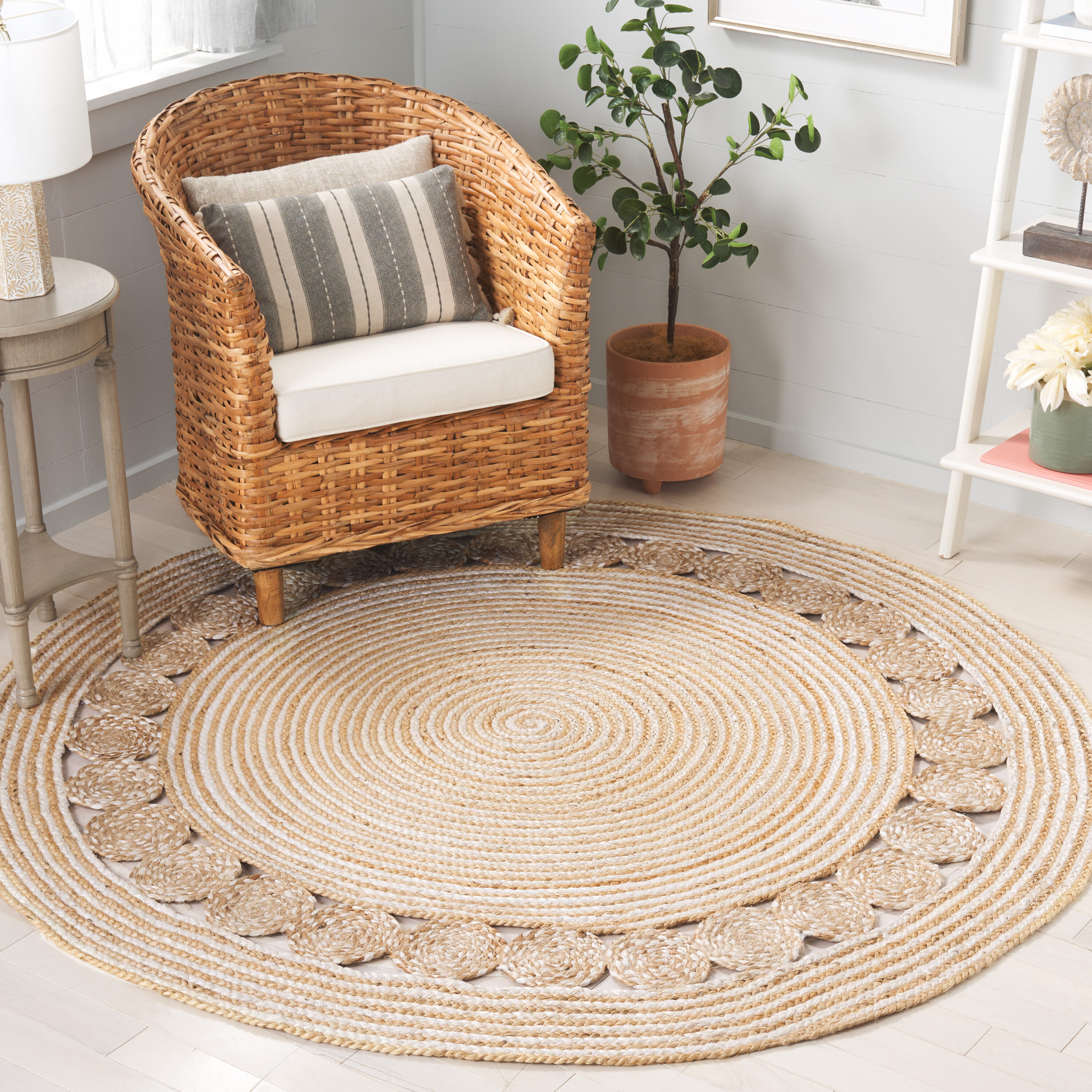  Natural Fiber 836 Natural/Ivory Bohemian 6ft x 6ft Round Rug