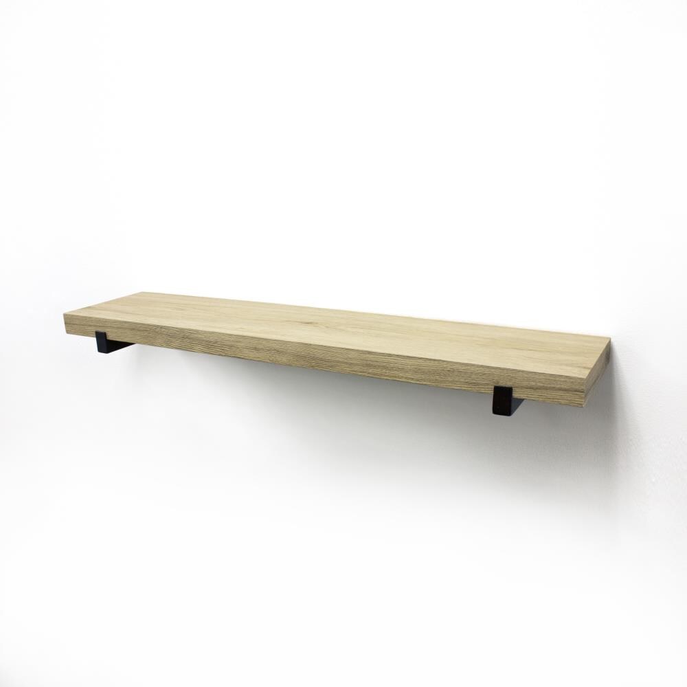 allen + roth Natural Wood Bracket Shelf 36-in L x 7.8-in D in the Wall ...