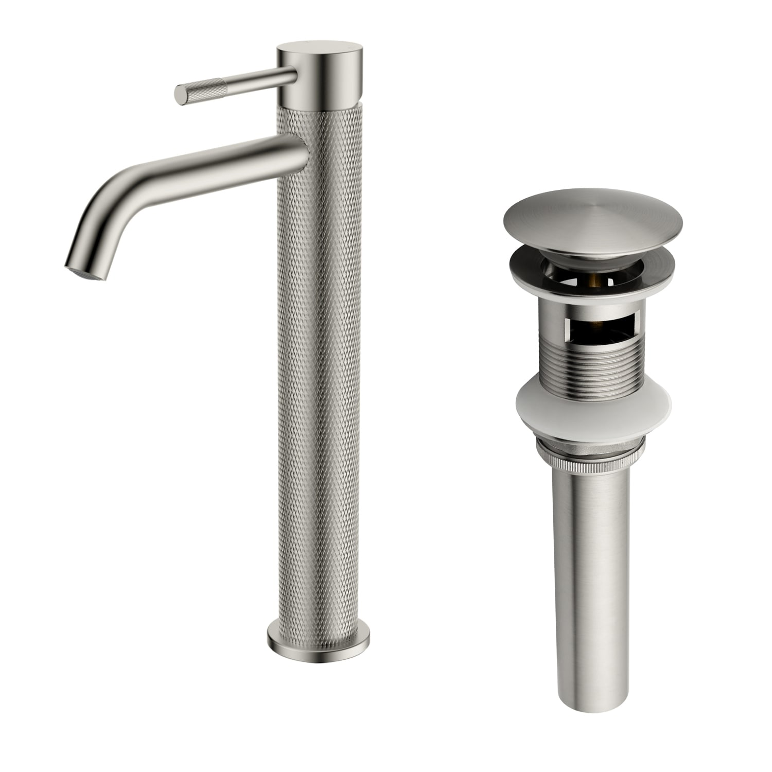 Boyel Living Brushed Nickel Carved Bathroom Faucet Solid Brass