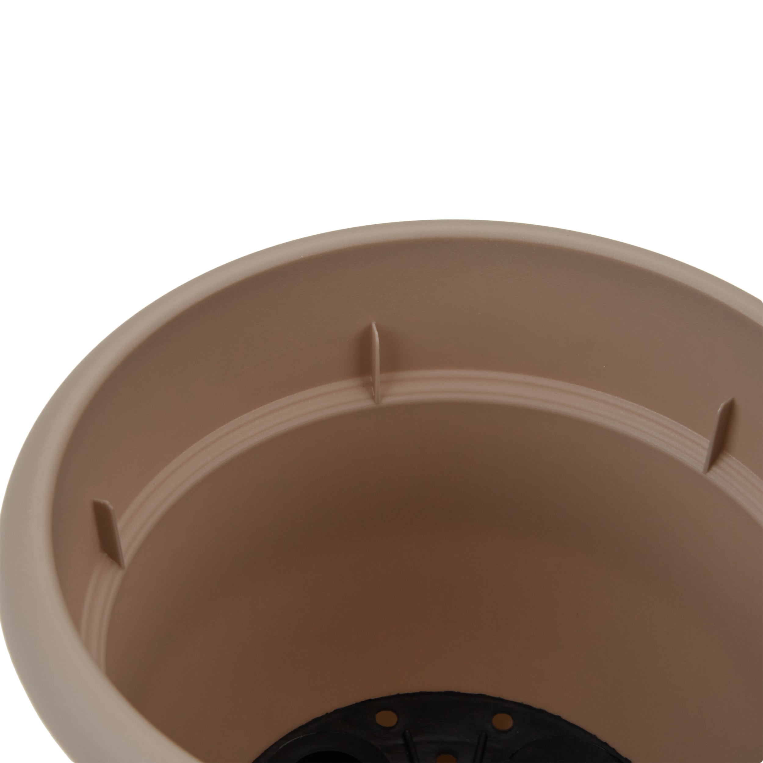 Pebble Stone Beige 6.5" Self-Watering Round Planter for Indoor & Outdoor