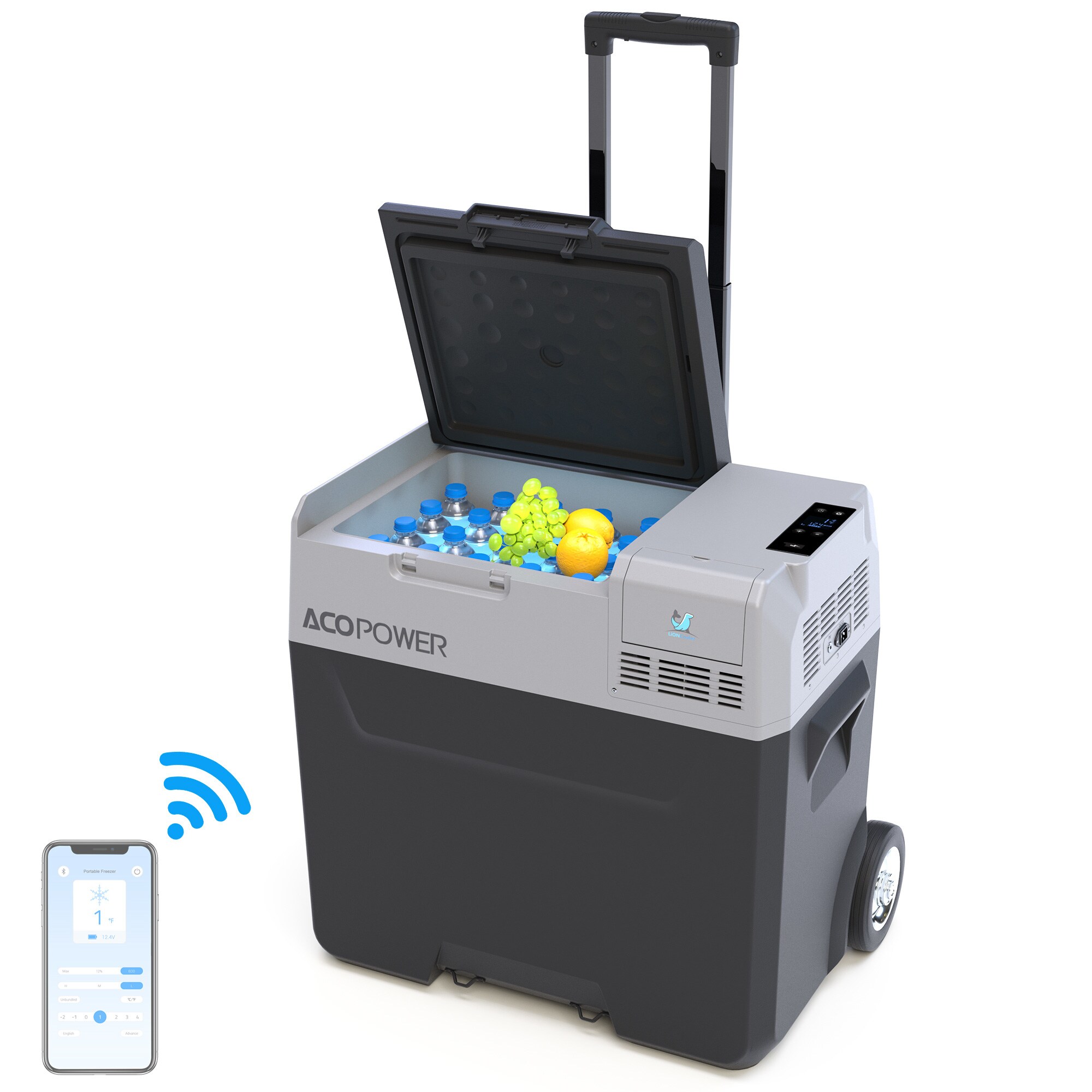 ACOPOWER HY-P50 LiONCooler Pro Gray 52 Quart(s) Hard Insulated Wheeled Chest cooler