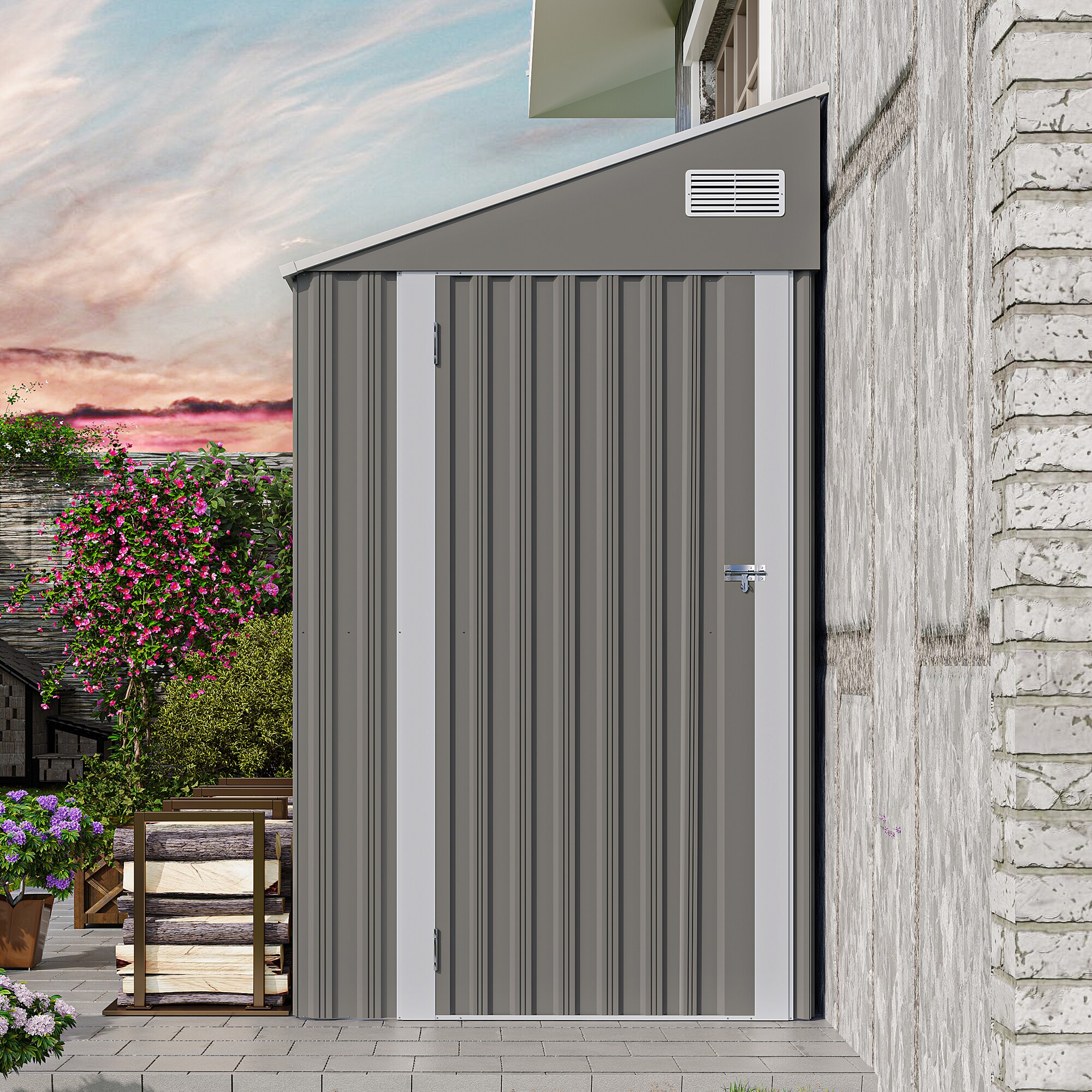 WELLFOR GIZHE080BN Metal-Storage-Buildings-Sheds - View #3