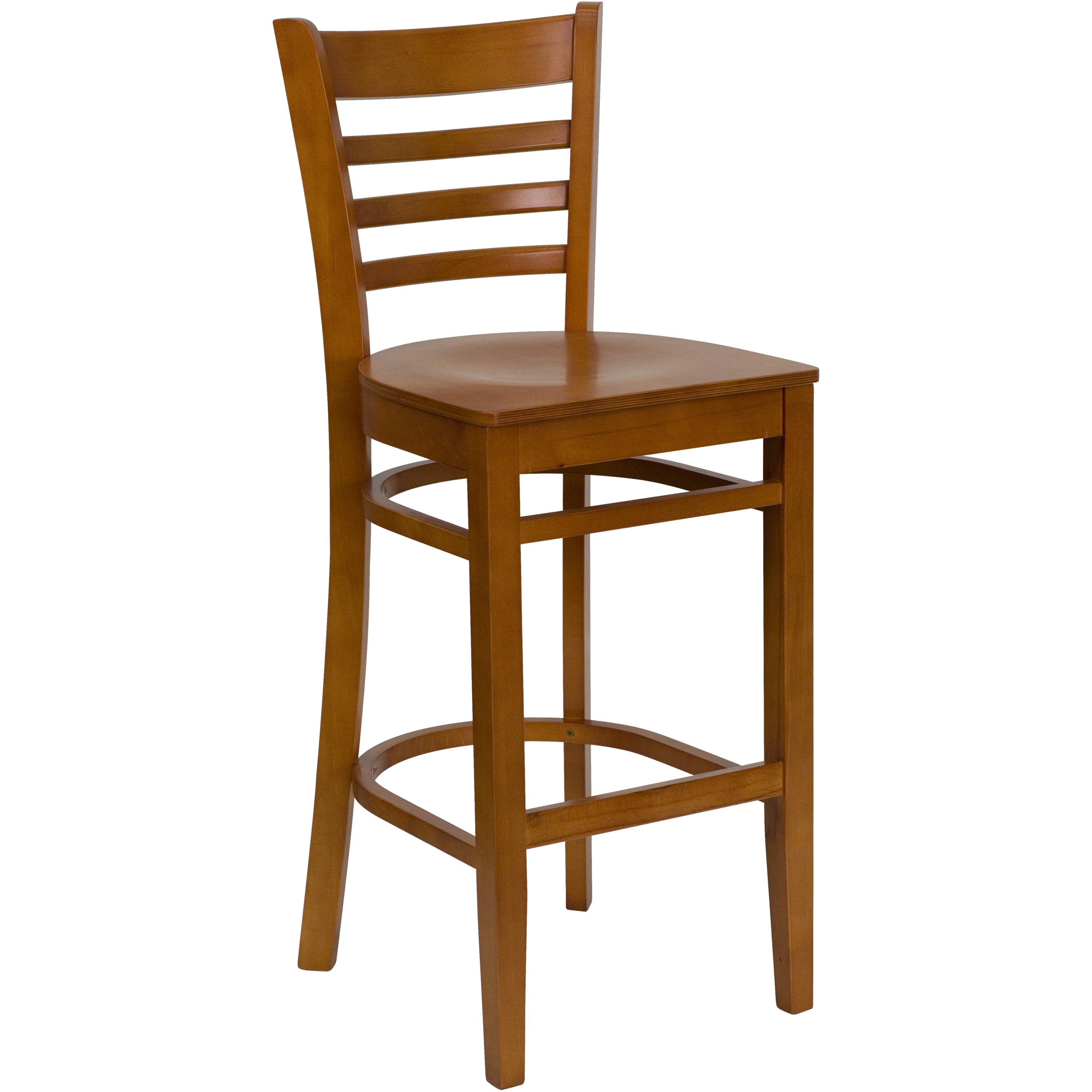 Flash Furniture 812581016536 Cherry Wood Seat/Cherry Wood Frame 29.5-in H Bar height Square seat Wood Bar Stool and Back
