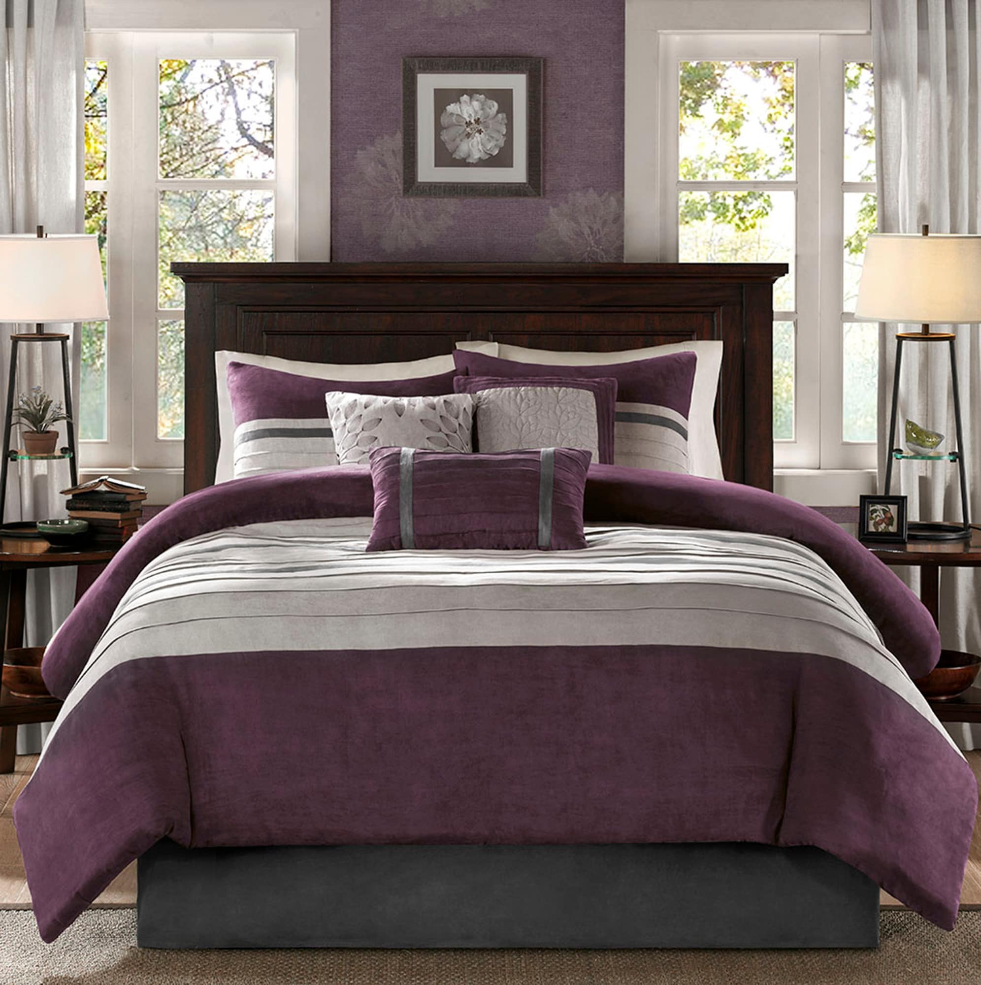 Madison Park 7-Piece Purple King Comforter Set in the Bedding Sets ...