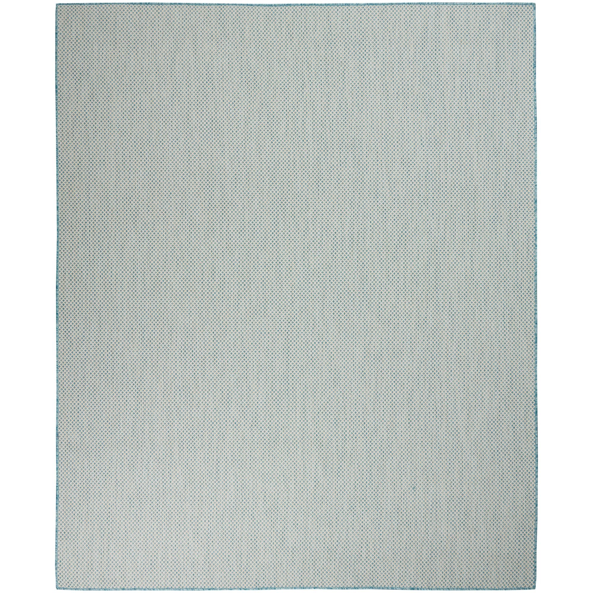 Nourison -  Home Courtyard 7 x 10 ft Ivory Aqua Indoor or outdoor Area Rug