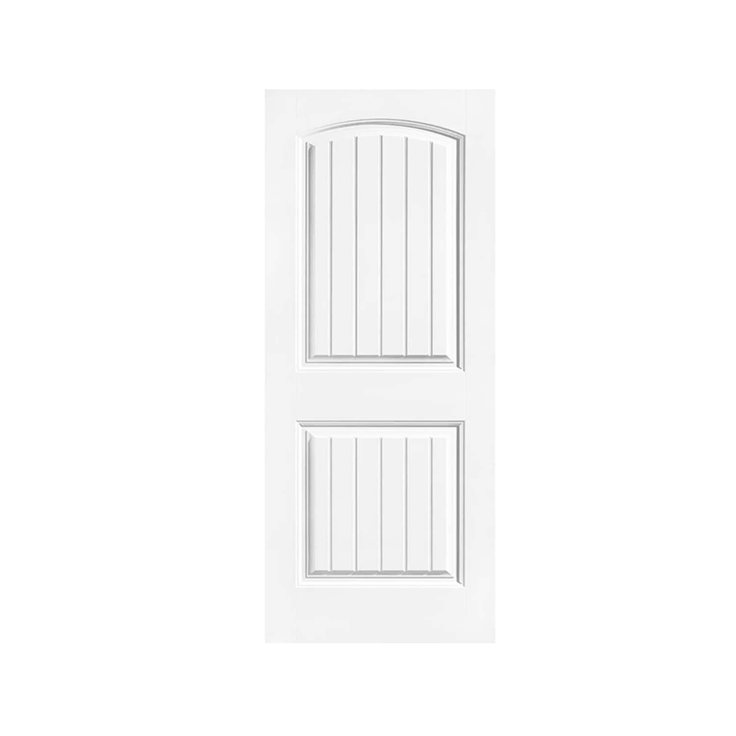 CALHOME 30-in x 80-in White Primed MDF Single Barn Door | PK-2PANEL-CB-30