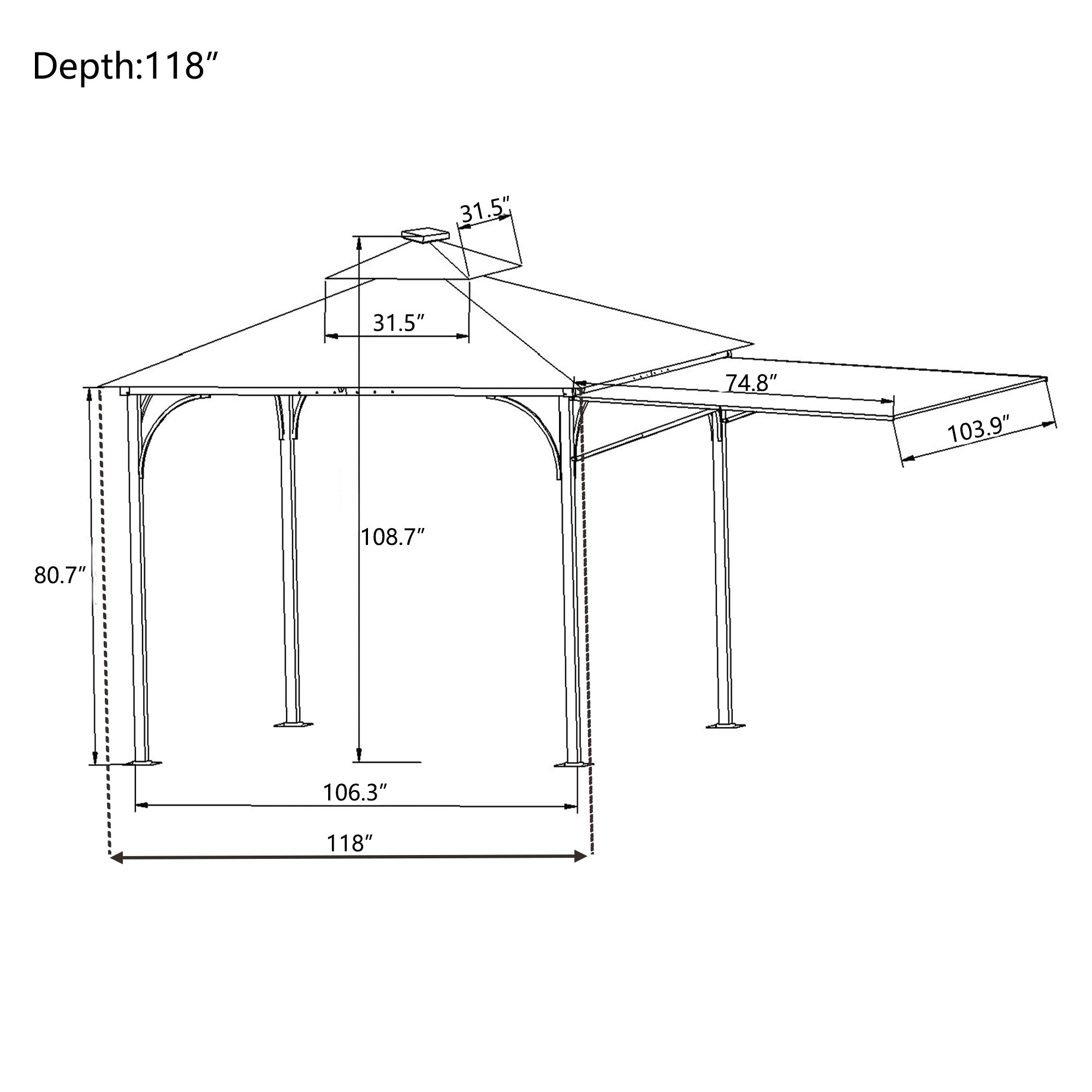 Forclover ALLS-23GR Wood-Resin-Gazebos - View #12