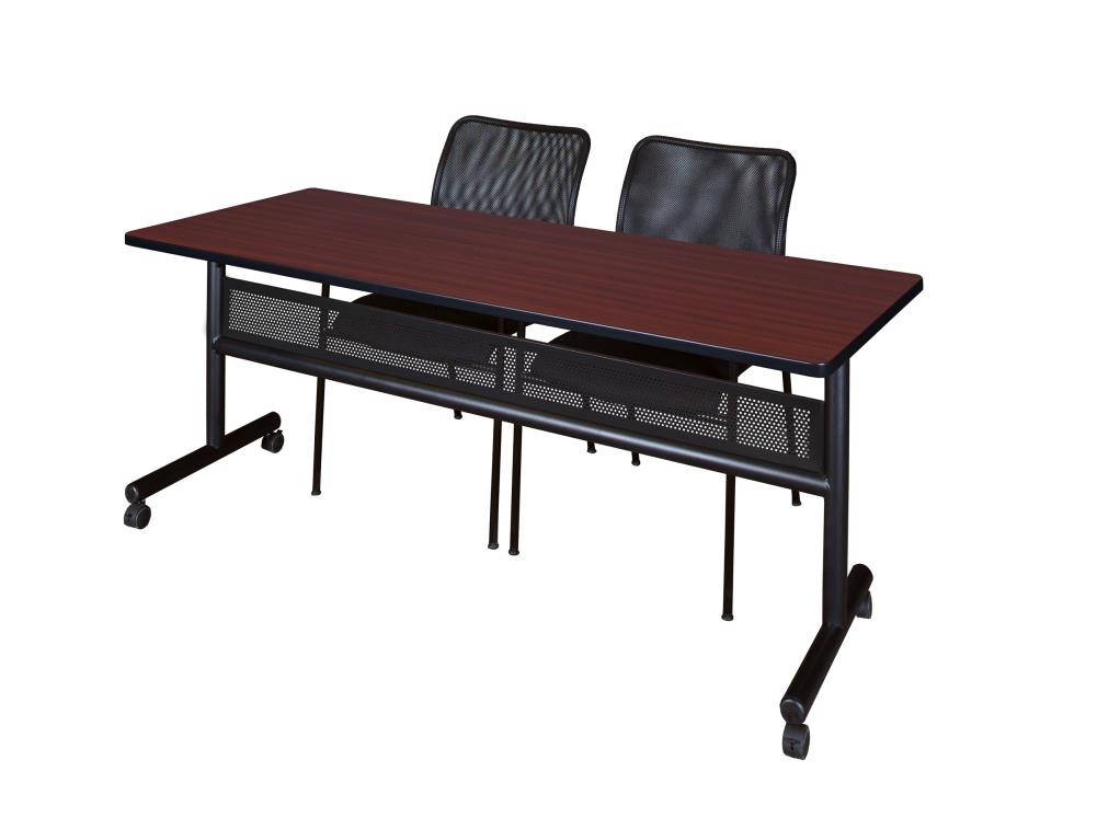 Regency MKFTM7224MH75BK Training Brown 4-Person Training Table (72-in W x 29-in H)