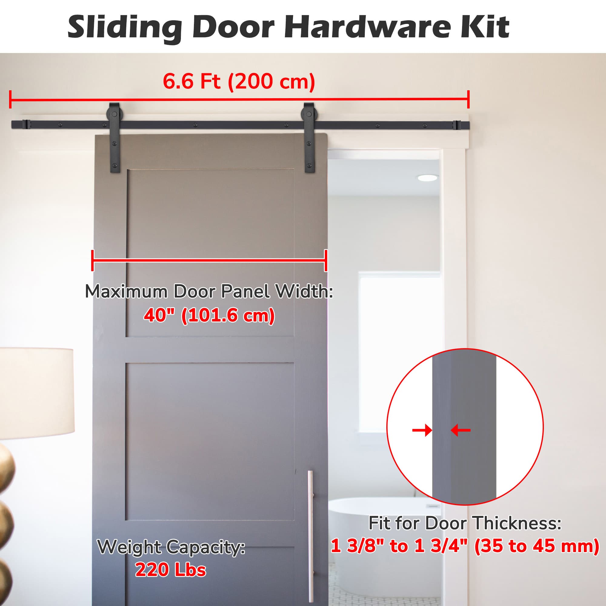 Yescom 06SDO017-200CM-06-LO Wood-Closet-Hardware - View #2