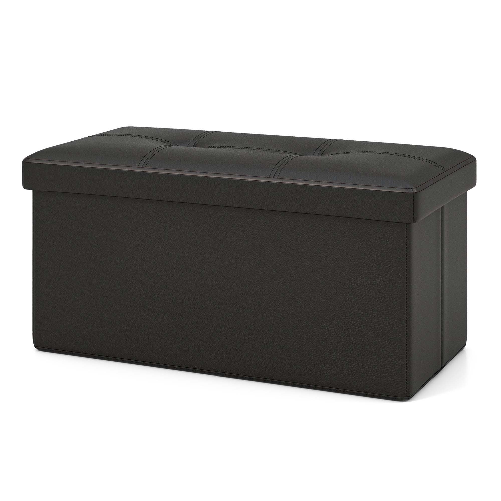 Goplus LWS00413 Modern Black Crescent Storage Ottoman