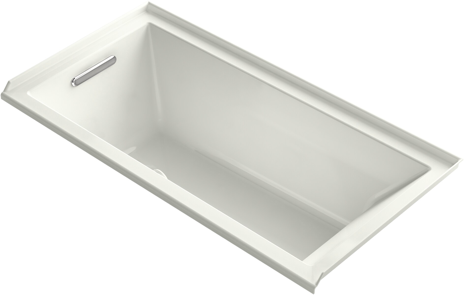 KOHLER K-1121-LW-NY Underscore Rectangle 30-in W x 60-in L Dune Acrylic Rectangular Left Drain Alcove Bathtub
