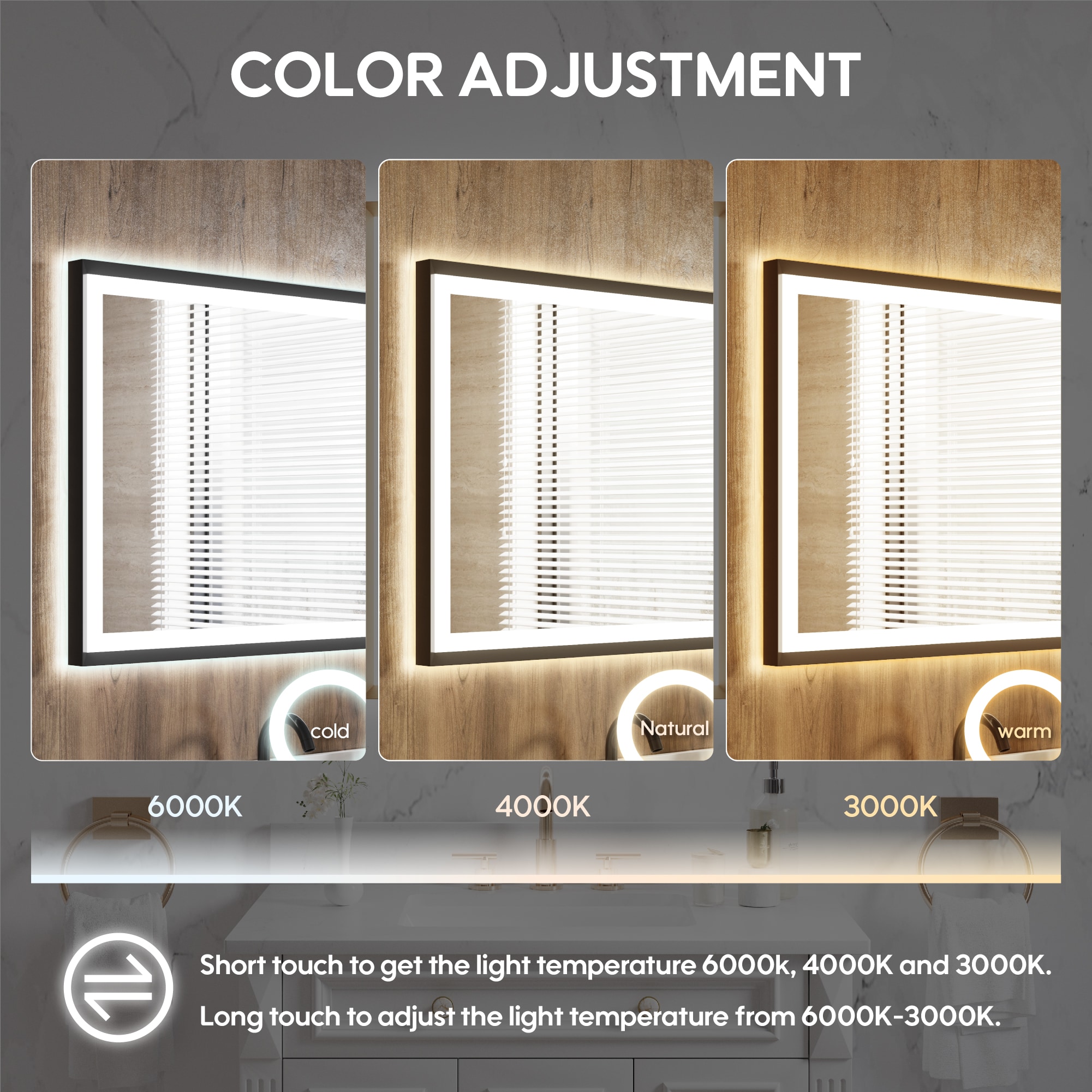 Forclover MRE-6F7236MB Framed-Bath-Mirrors - View #3