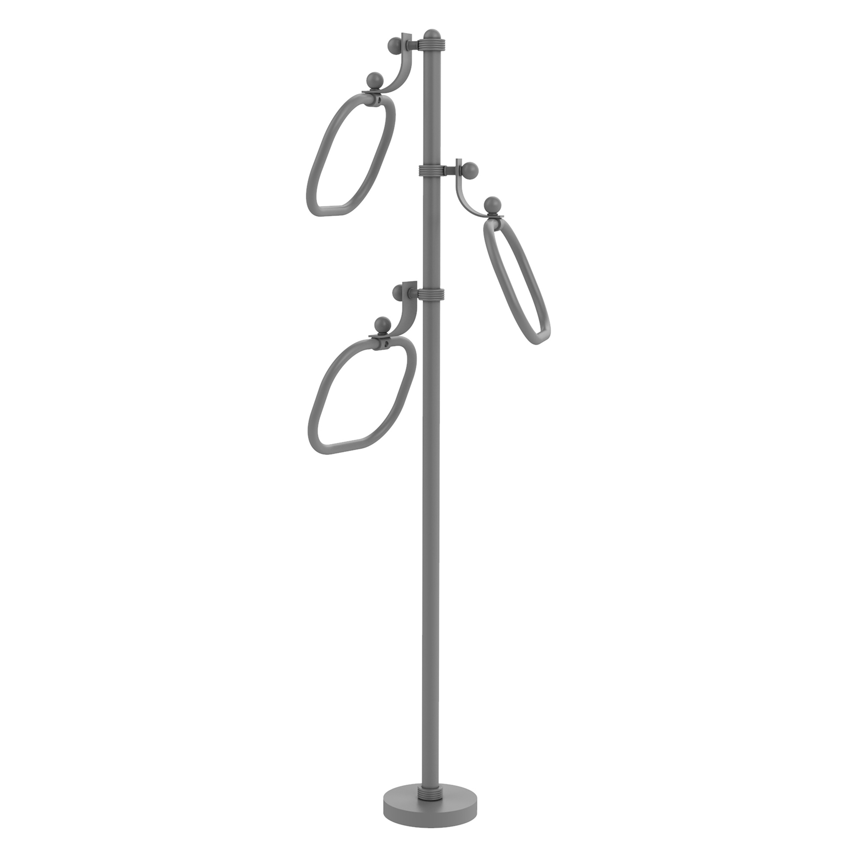 Allied Brass TS-83G-GYM Matte Gray Freestanding floor Single Towel Ring