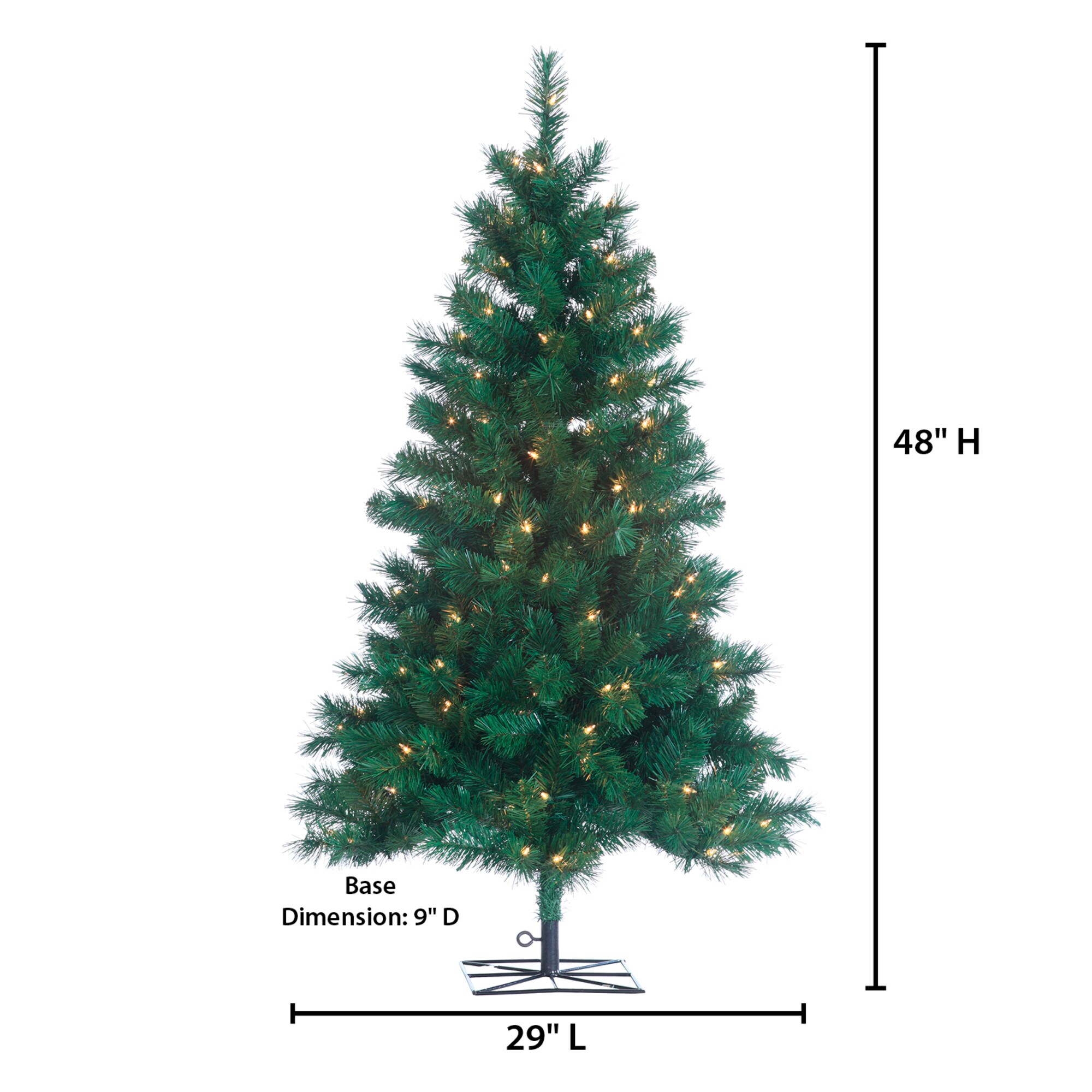 Sterling Tree Company 4-ft Colorado Spruce Pre-lit Artificial Christmas ...