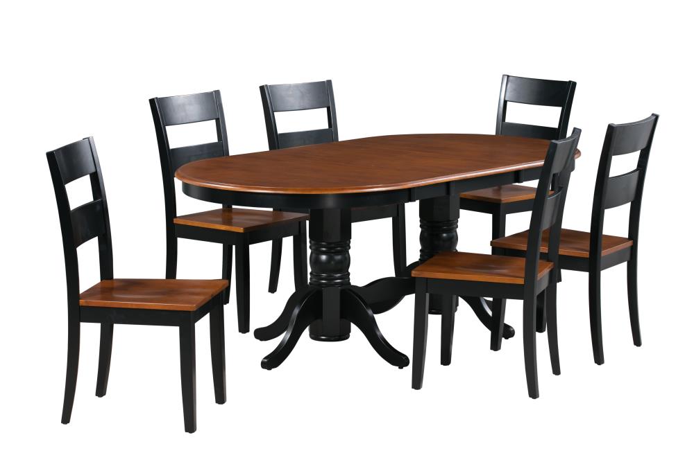 M&D Furniture Somerville Black Cherry Contemporary/Modern Dining Room Set with Oval Table (Seats