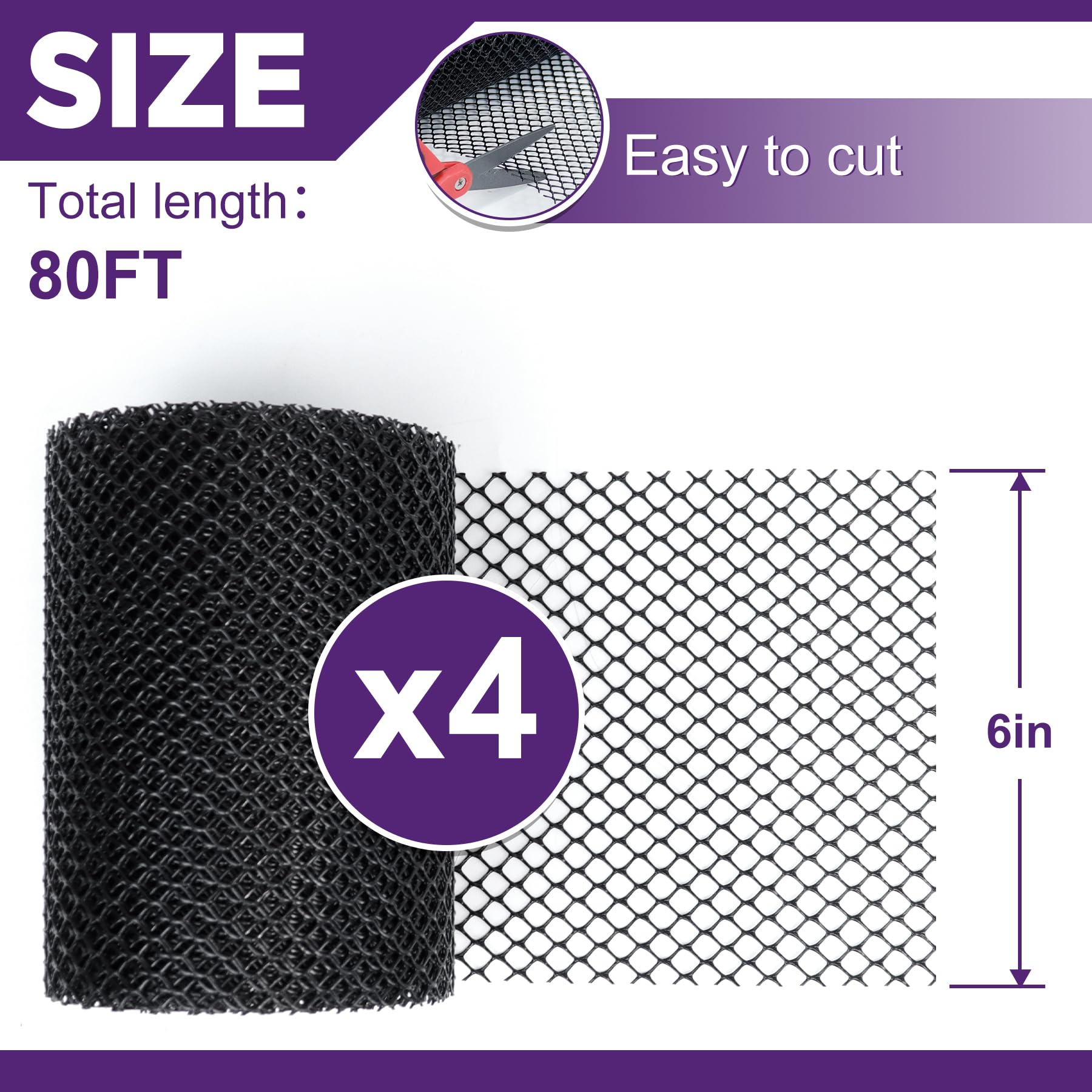 Anqtovp Gutter Guard 6 inch Plastic Micromesh Gutter Cover System 80ft ...