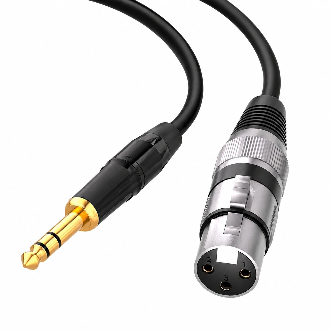 Aoibox  10 ft XLR Female to 1 4 Inch TRS Balanced Interconnect Audio Microphone Cable with 3 Pin Connector for Sound Equipment
