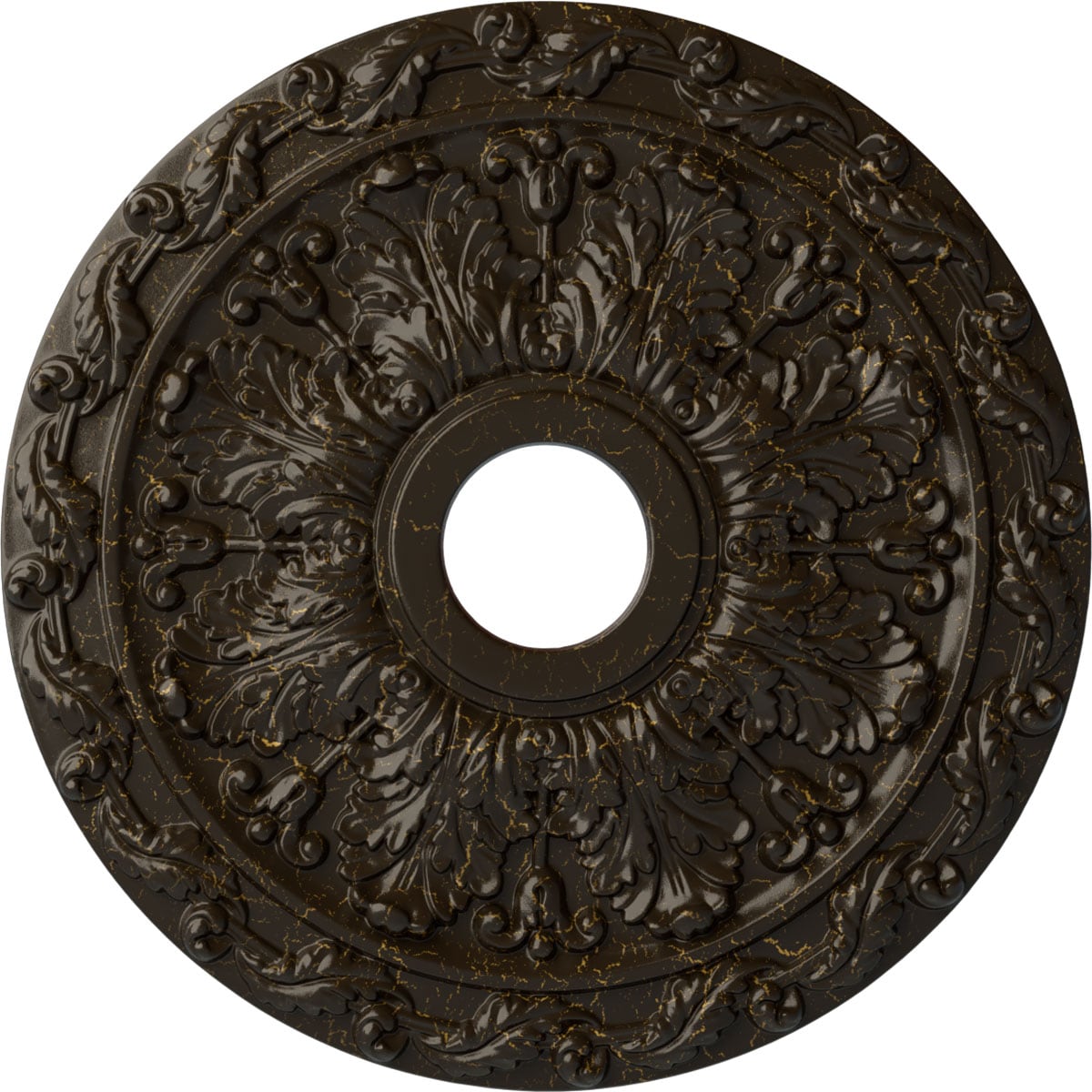 Ekena Millwork CM19SPSHC Spring Leaf 19.875-in W x 19.875-in L Painted Stone Hearth Crackle Polyurethane Whole Ceiling Medallion