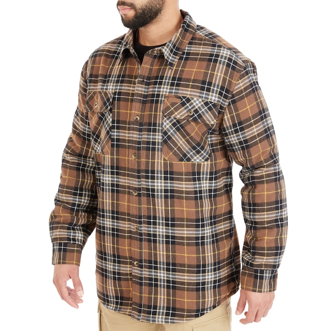 Smith's Workwear Sherpa-Lined Cotton Flannel Shirt Jacket in the Work ...