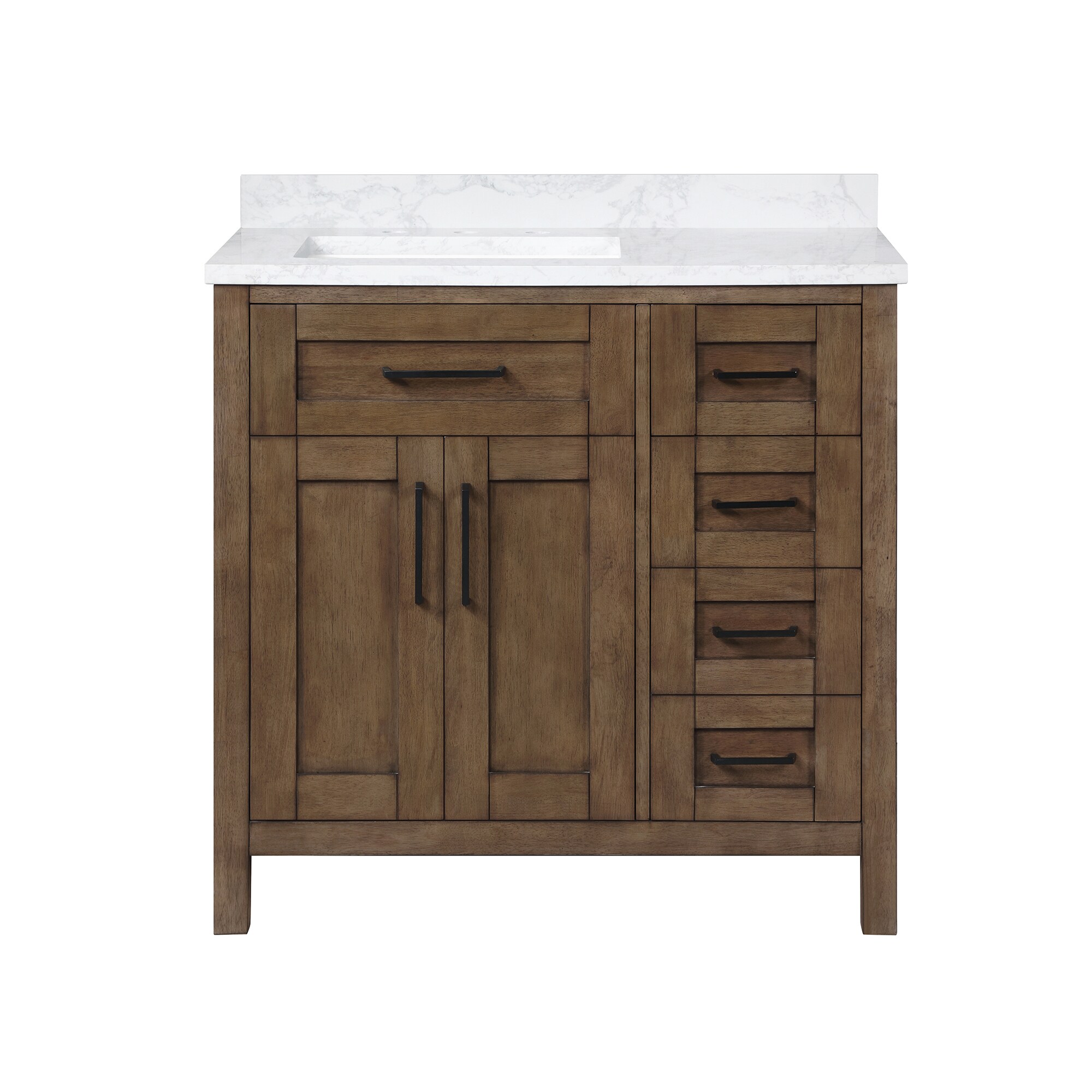 Almond Latte Freestanding Bathroom Vanity with Marble Top