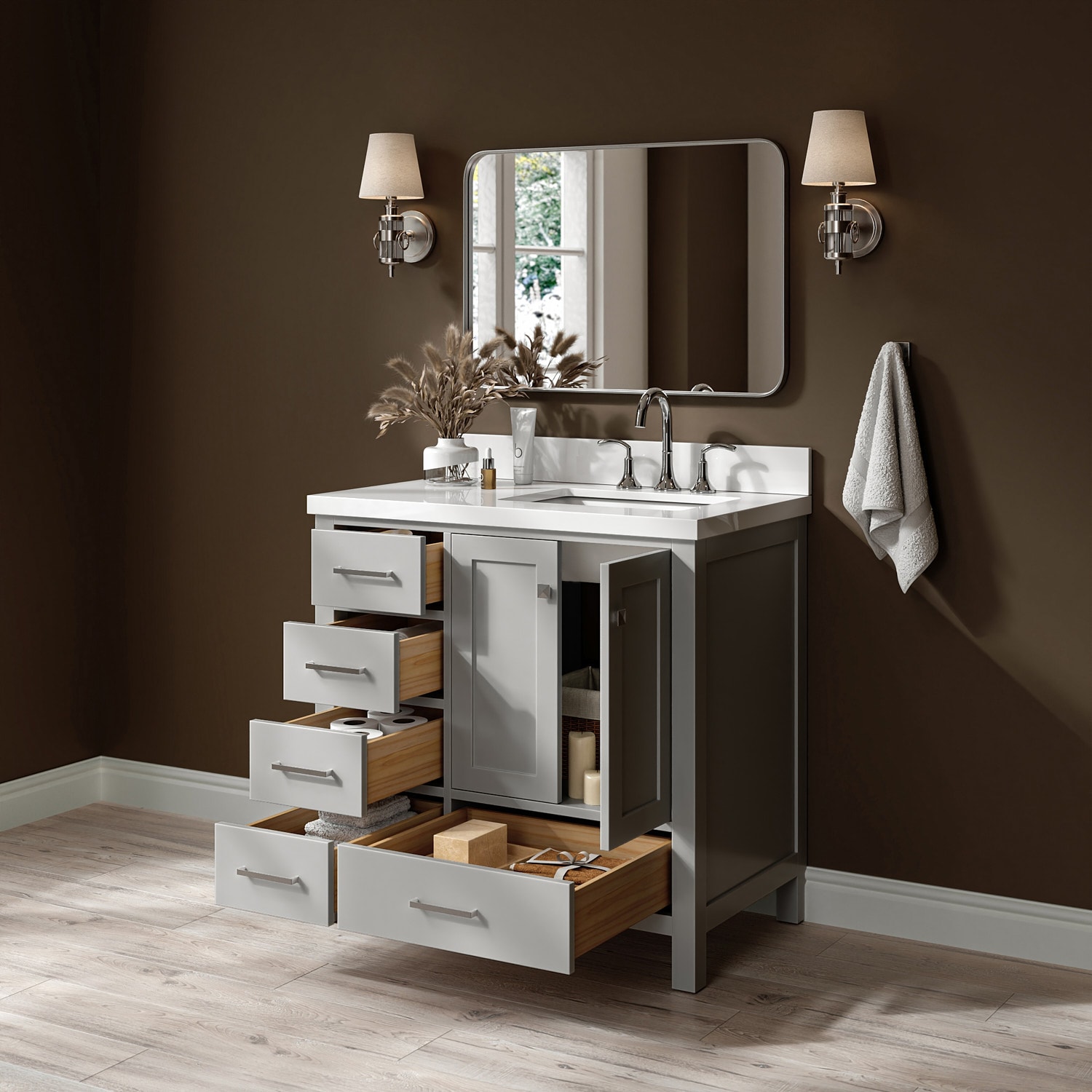 ARIEL A037SRWQRVOGRY Bath-Vanity-Combo - View #3