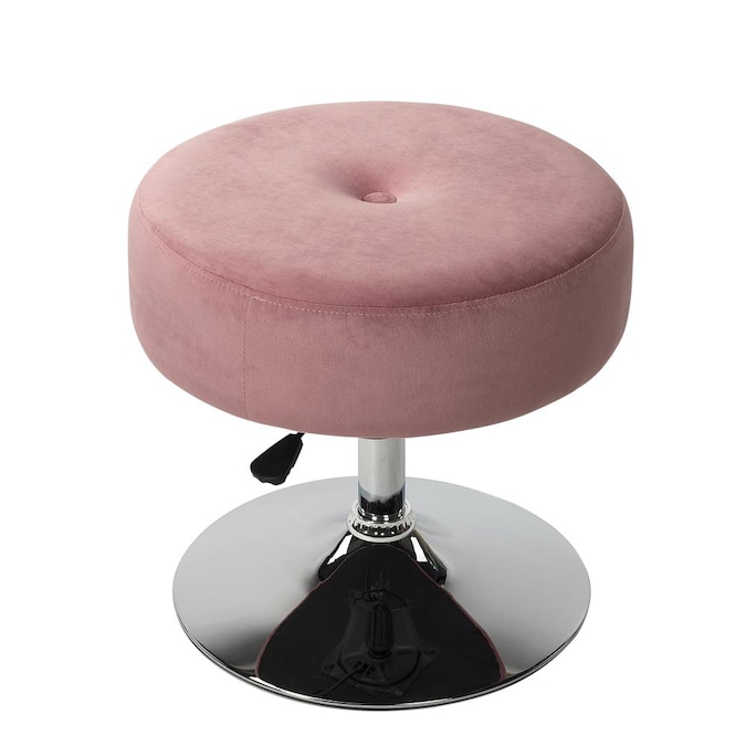 Pink Round Makeup Vanity Stool, How To Cover A Vanity Stool