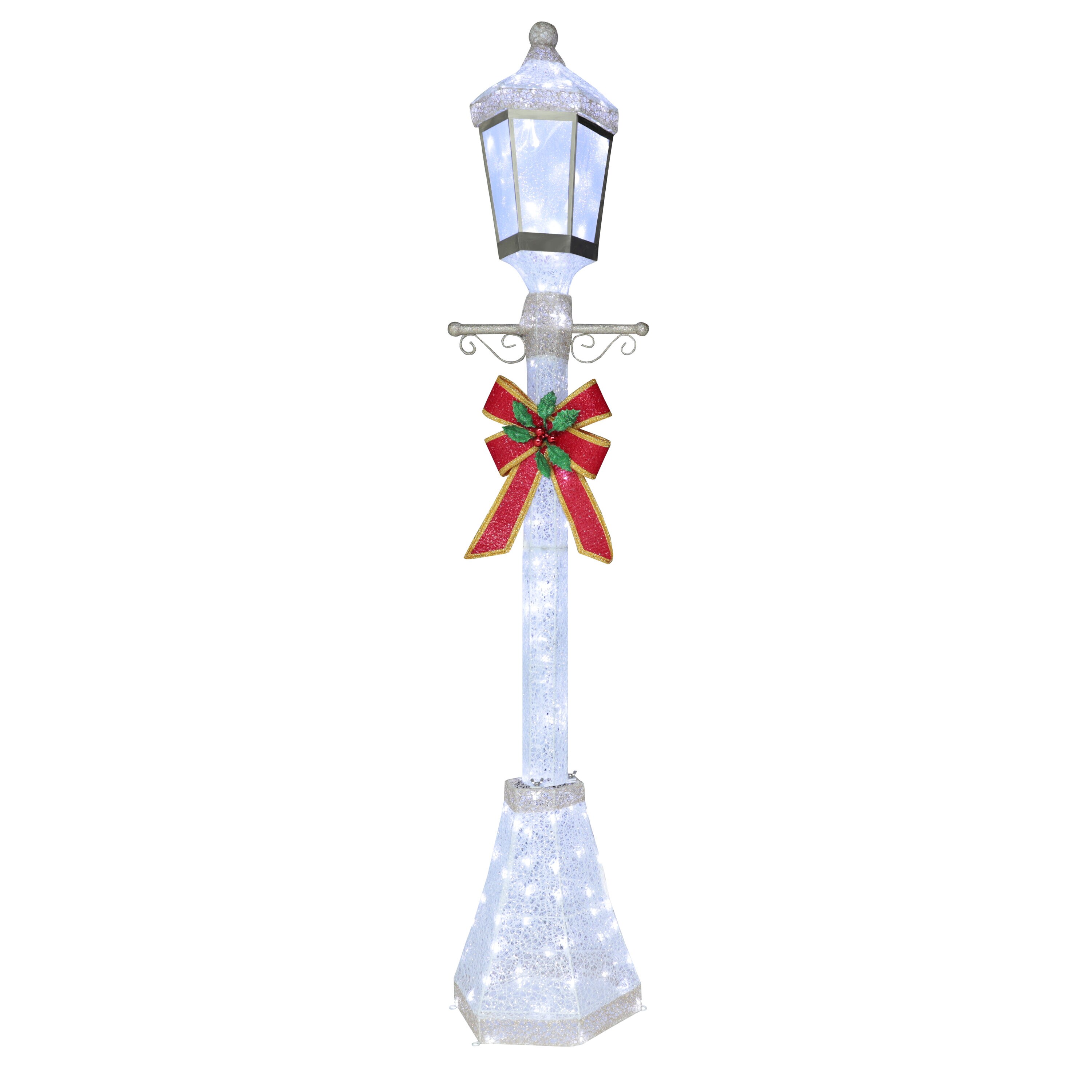 VEIKOUS 71.2-in Lamp Post Free Standing Decoration with White LED ...