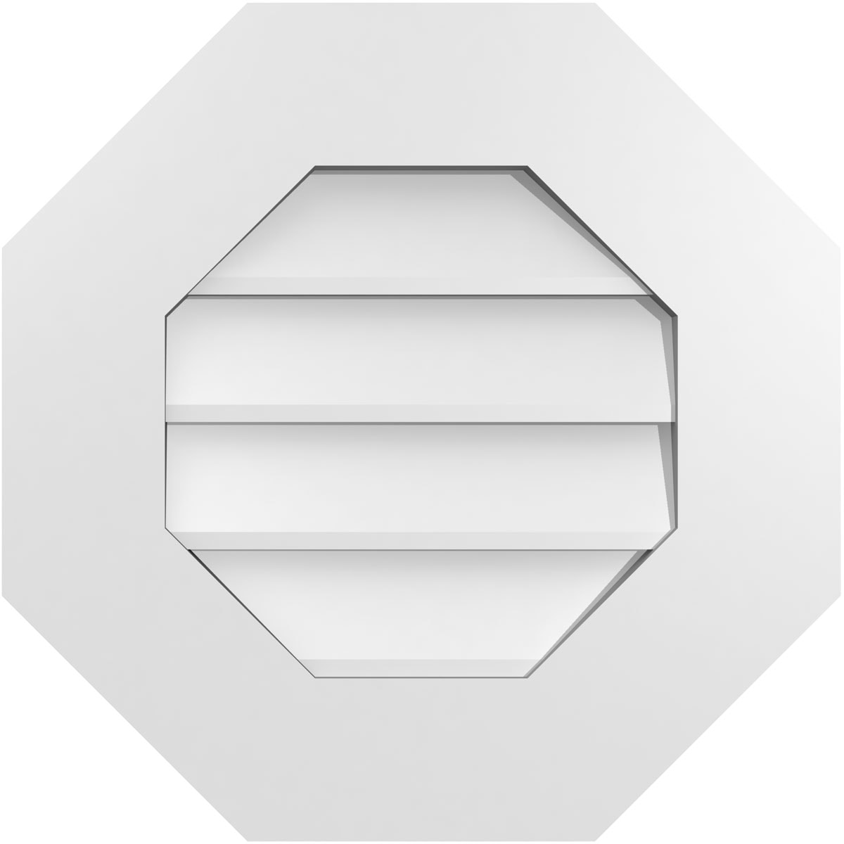 Ekena Millwork GVPOC18X1801SN 18-Inches x 18-Inches Off-white Octagon PVC Gable Louver Vent