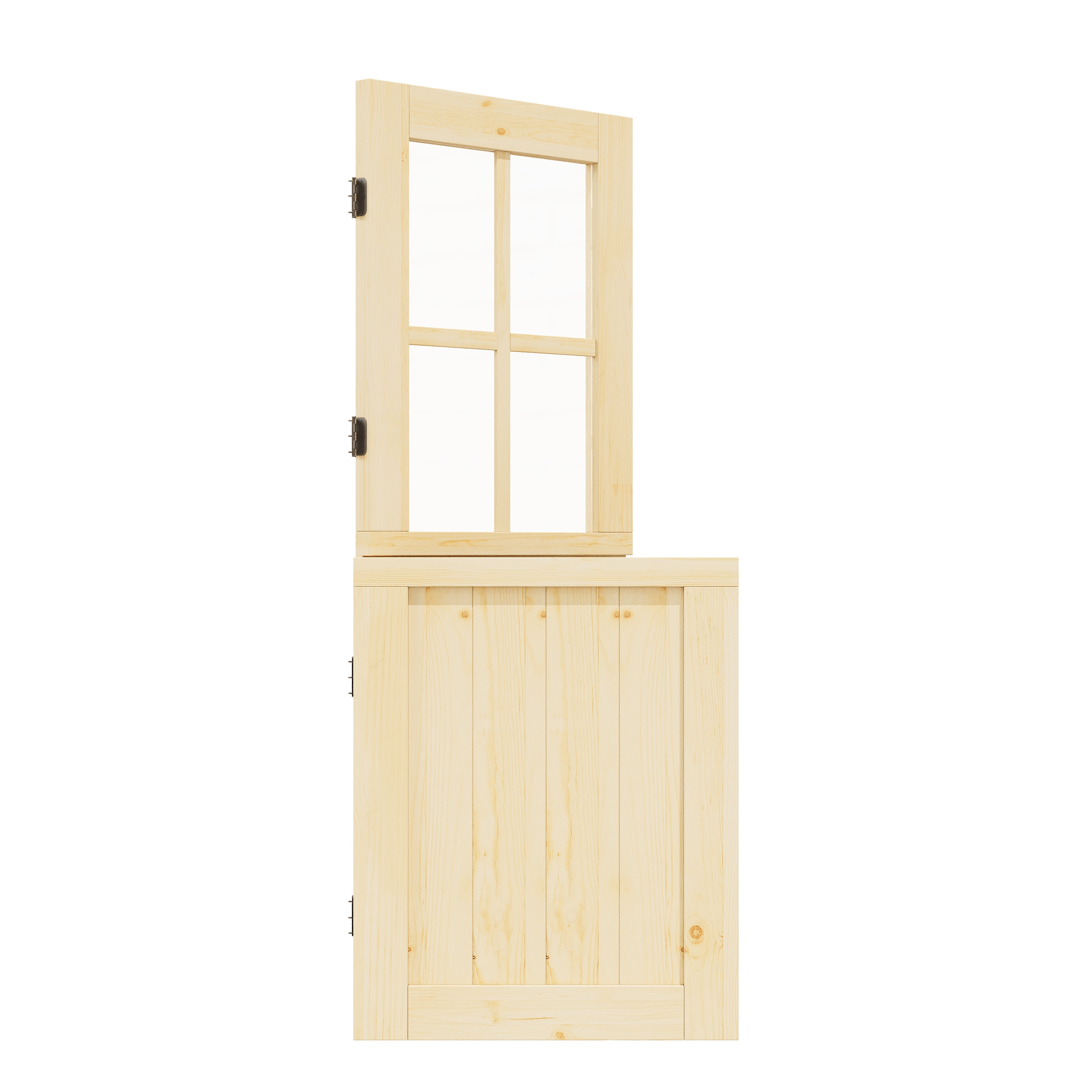 JUJUBON EX-DUP4-32 Front door 32-in x 80-in x Wood Half lite Universal reversible pine Unfinished Slab Dutch Front Door Solid core