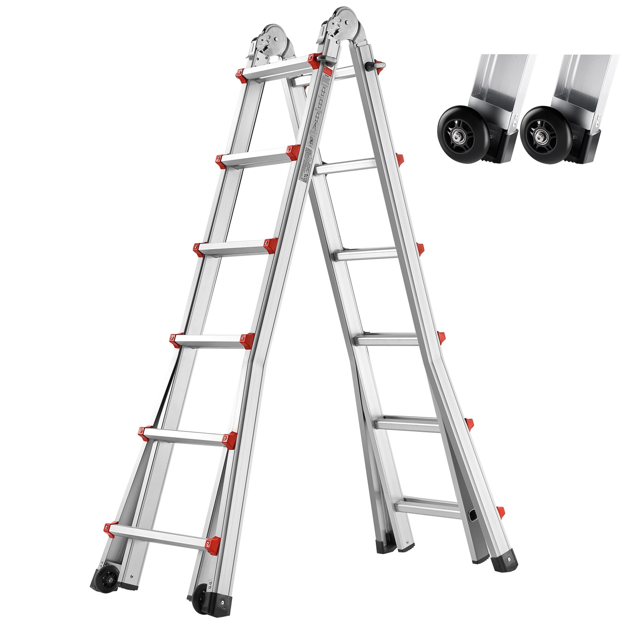 HyperDrop Cart 20.5 ft A Frame Telescoping Multi Position Extension Ladder Heavy Duty For Household Use #B-5Q9L5G4G4M0V