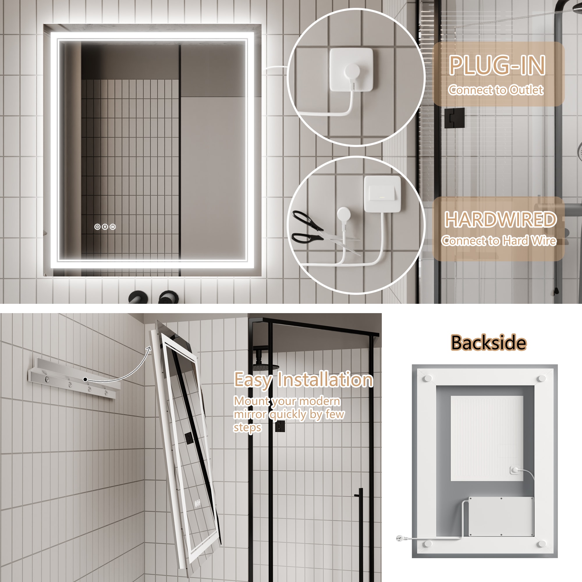 AAZJ JKF-MU04-3636SF1 Framed-Bath-Mirrors - View #4