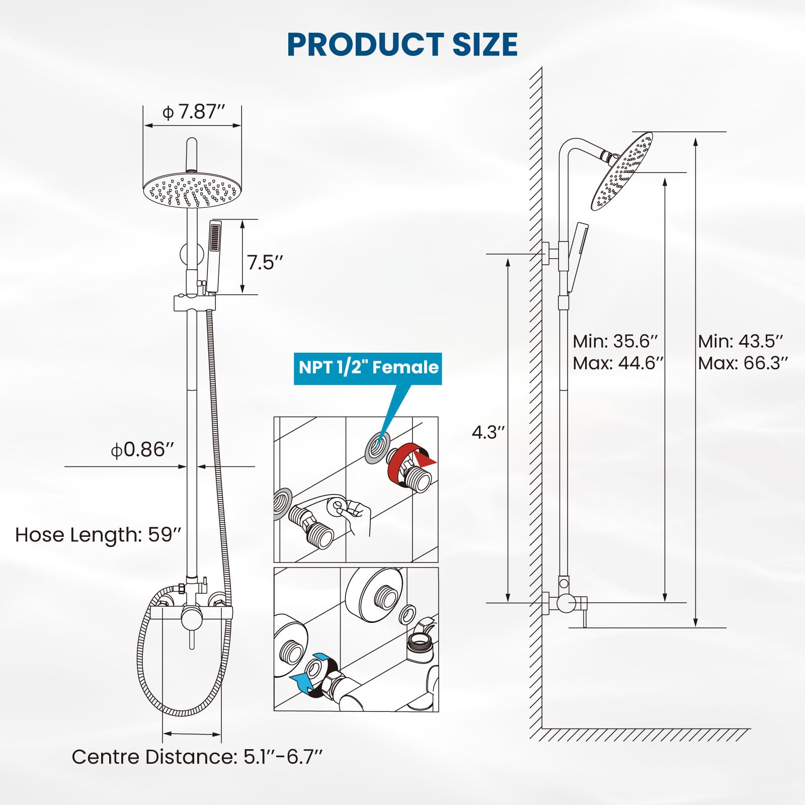 Ahfiwaso LAH0812H025 Fixed-Showerhead - View #3
