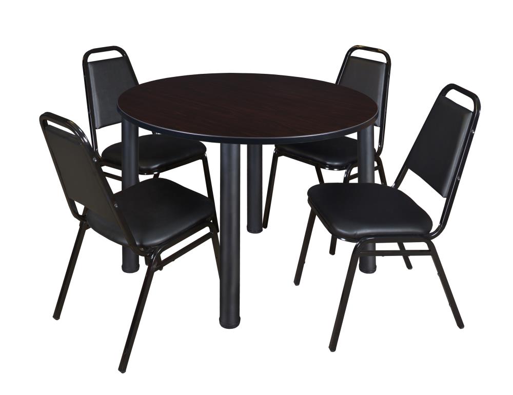 Regency TB48RNDMWBPBK29BK Breakroom Brown 4-Person Training Table (48-in W x 29-in H)