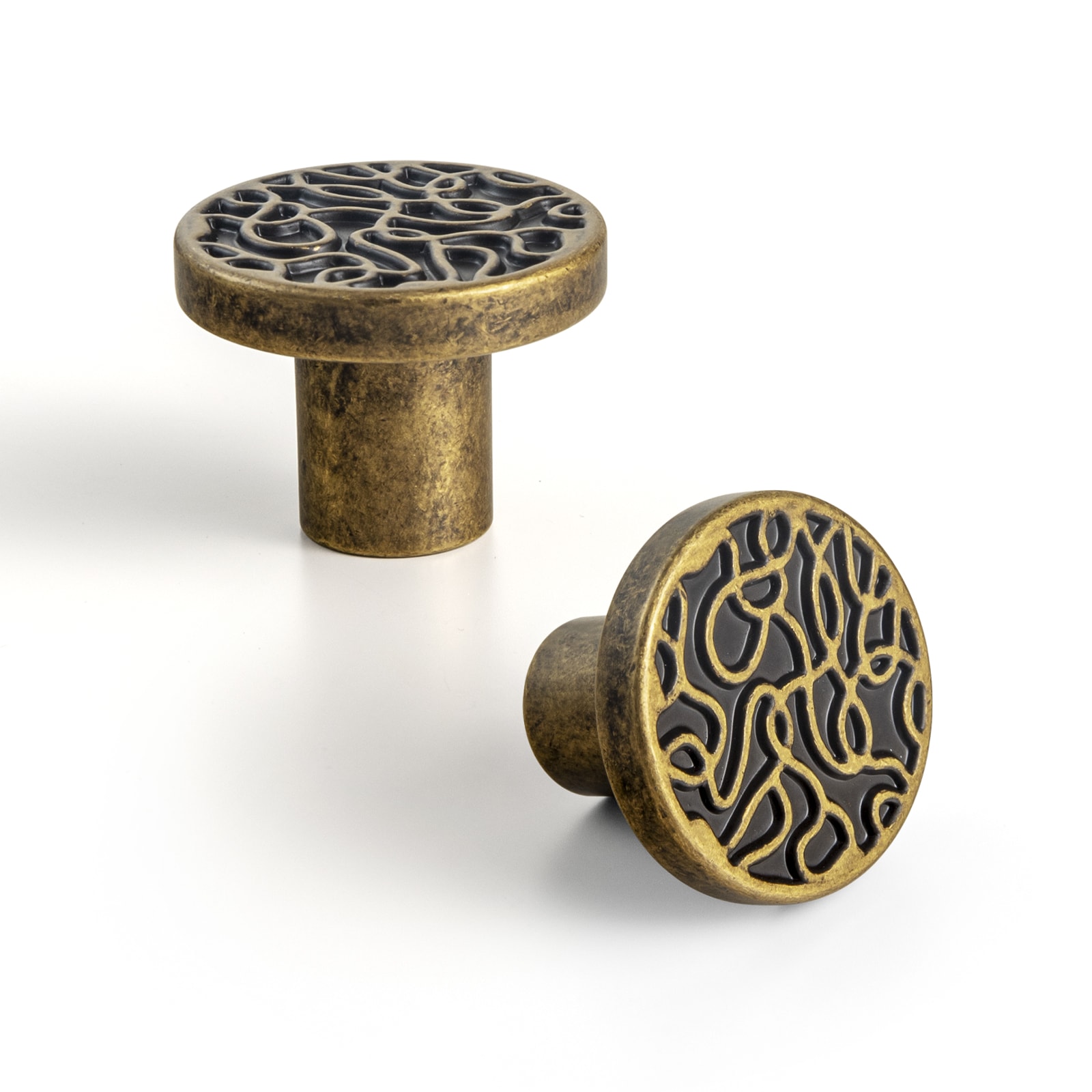 Miaokesen 7781GT-DK 1-2/5-in Antique Brass Mushroom Classic Cabinet Knob 6 -Pack
