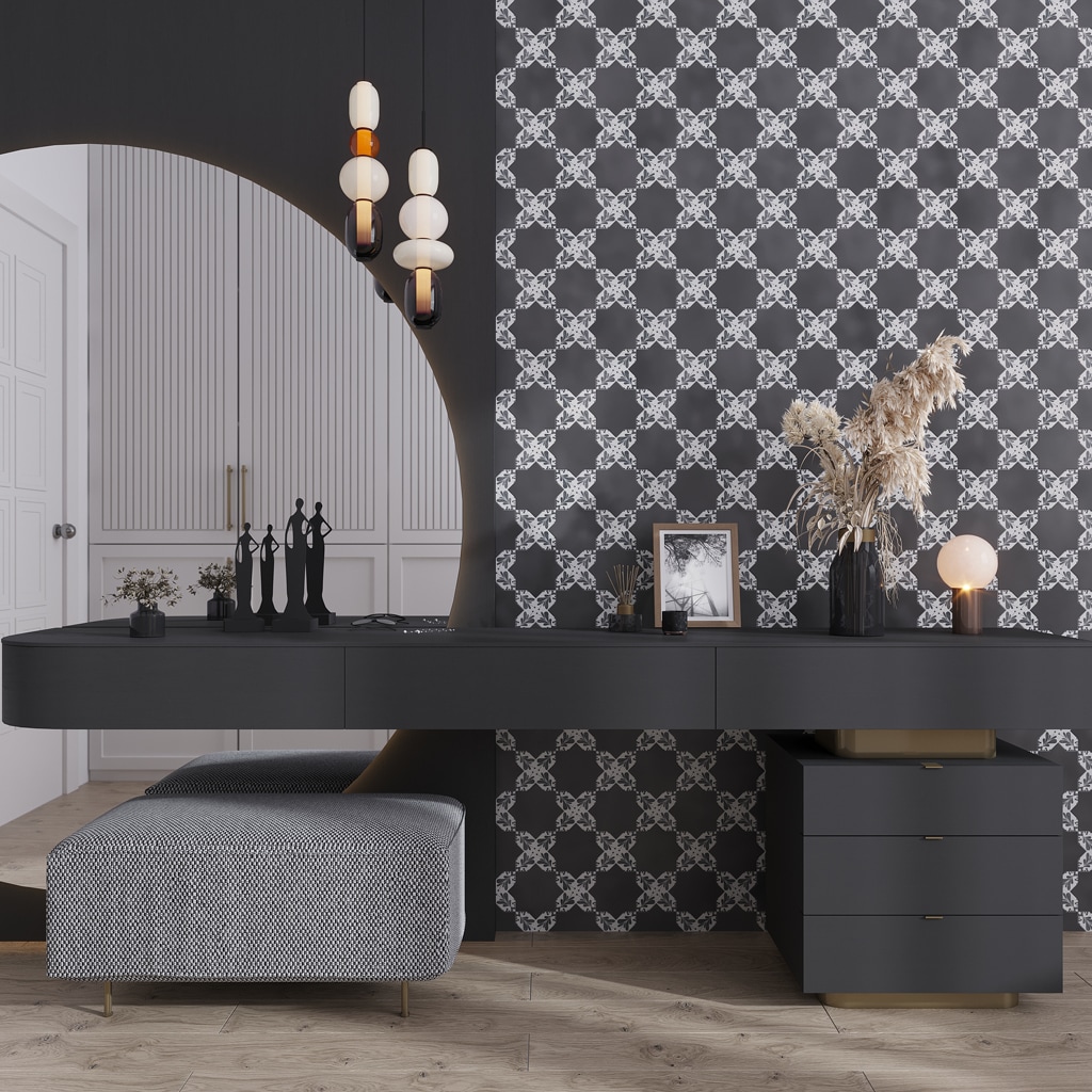 Apollo Tile MOR88BLKSTRA Siena Gray 6-in x 6-in Matte Ceramic Stone Look Floor and Wall Tile (5.37-sq. ft/ Carton)